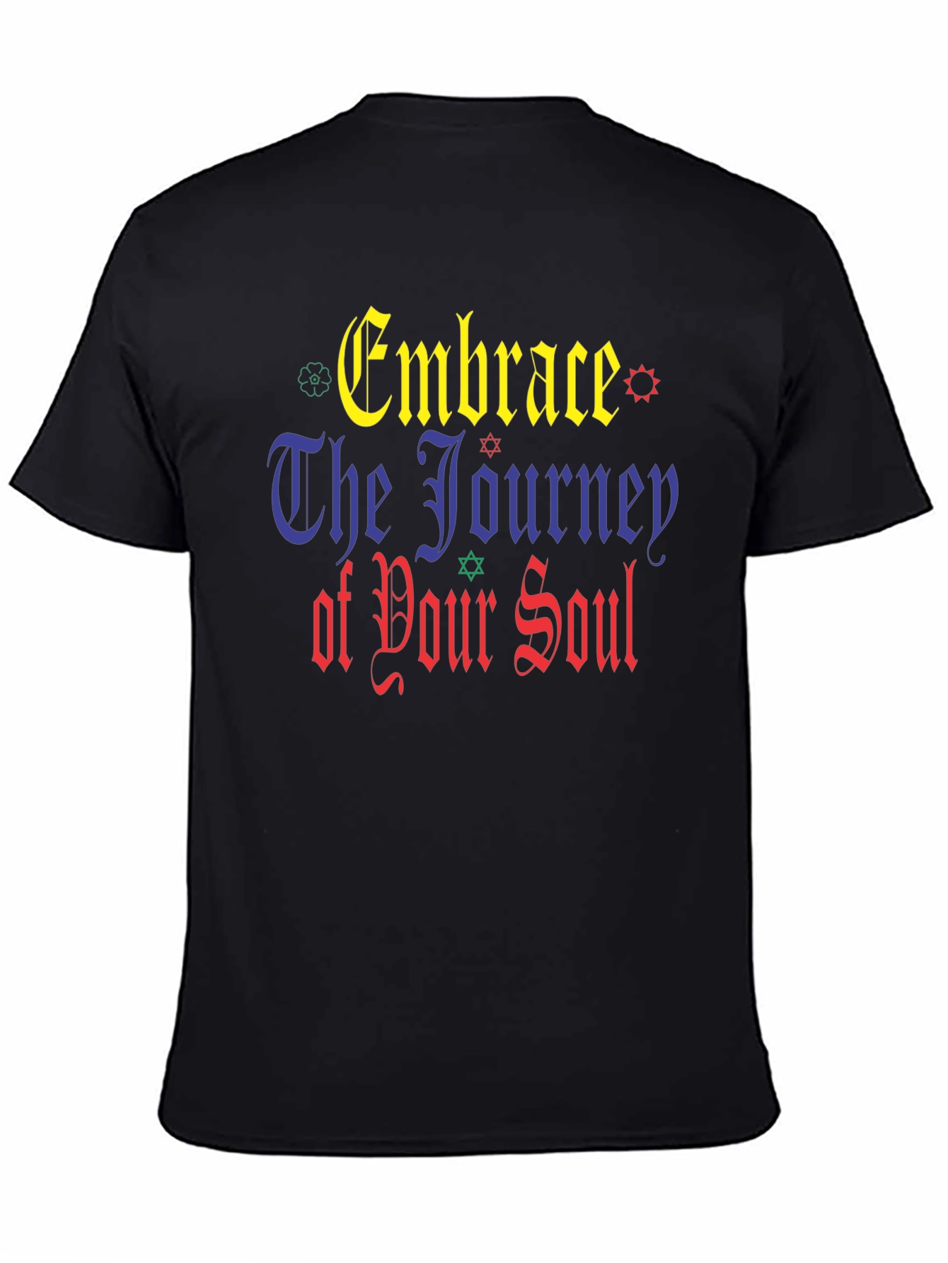Black Embrace The Journey Black Graphic T-Shirt view 4