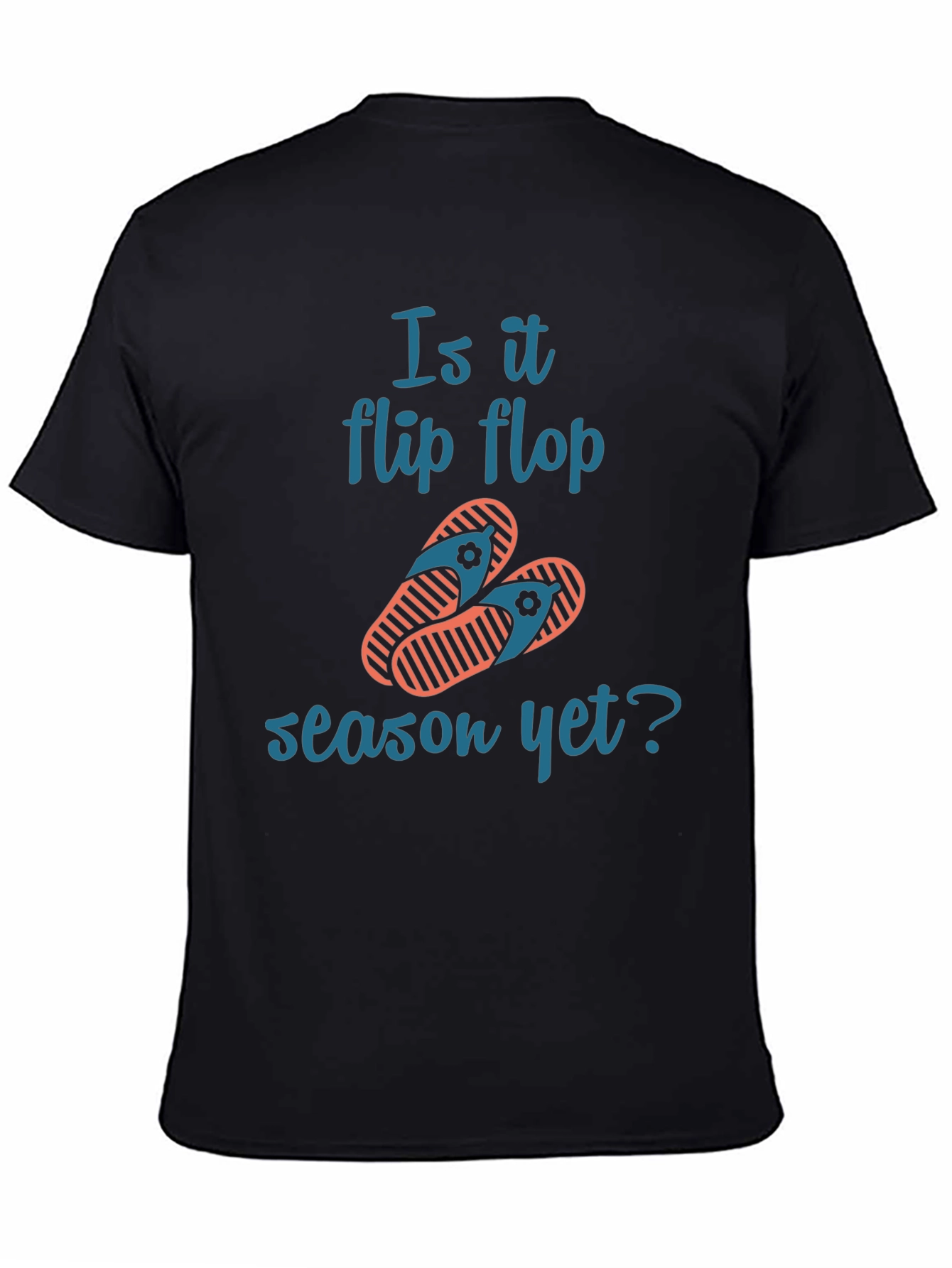 Black Flip Flop Season Tee - Summer Ready T-Shirt view 4