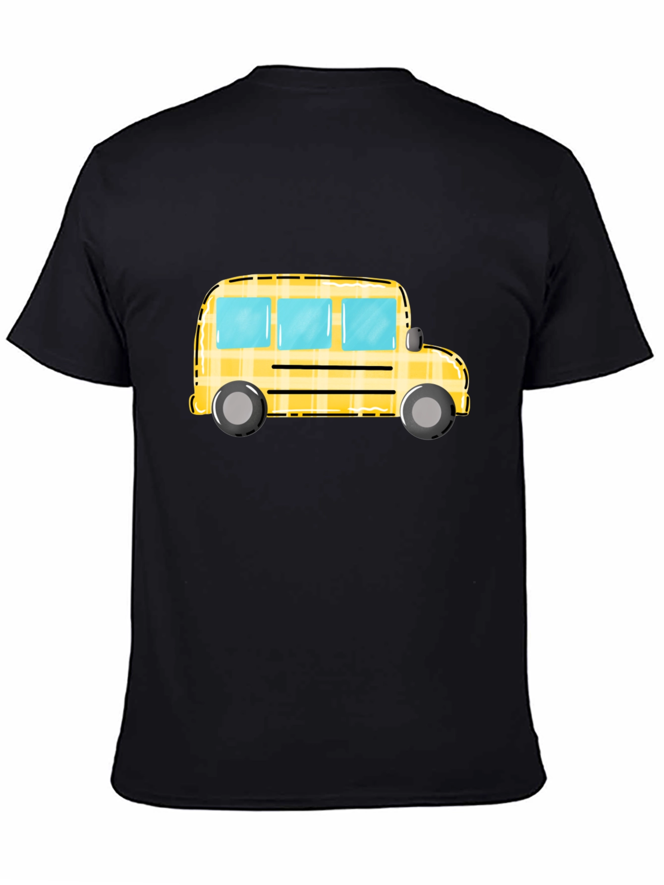 School Bus Graphic Tee - Black Unisex T-Shirt - 4