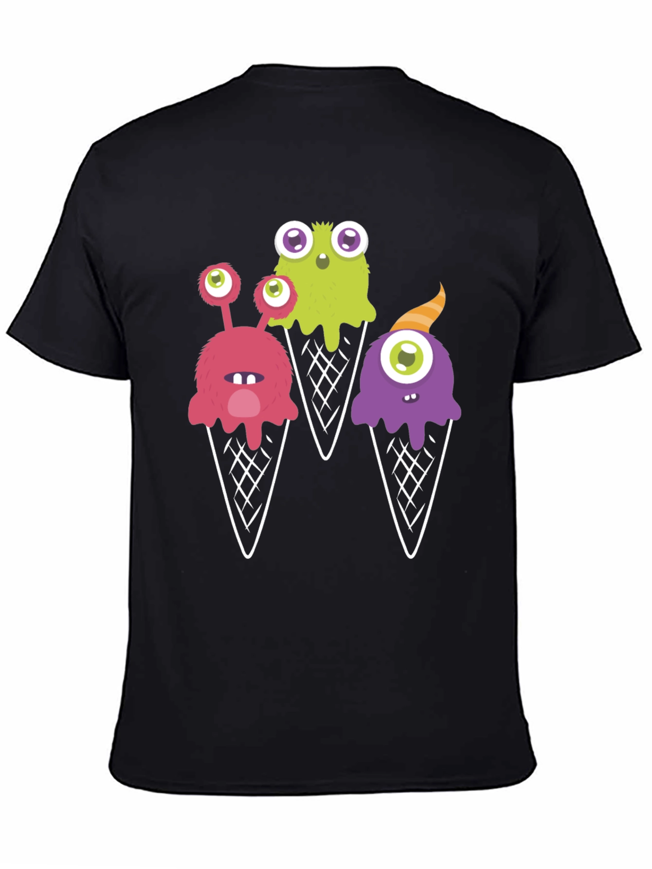 Black Monster Ice Cream T-Shirt - Fun Graphic Tee view 4