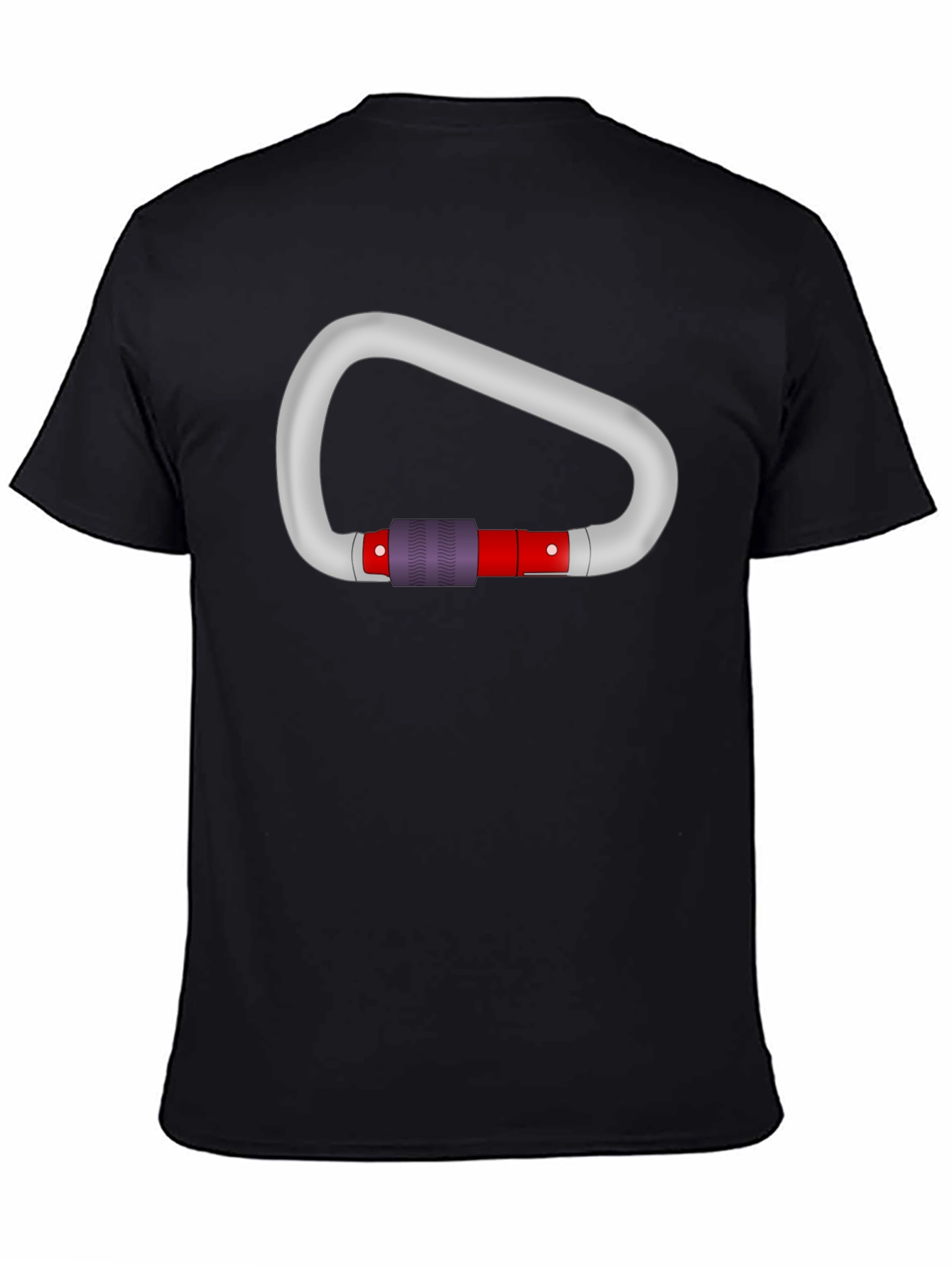 Black Carabiner Graphic Tee - Black Cotton T-Shirt view 4