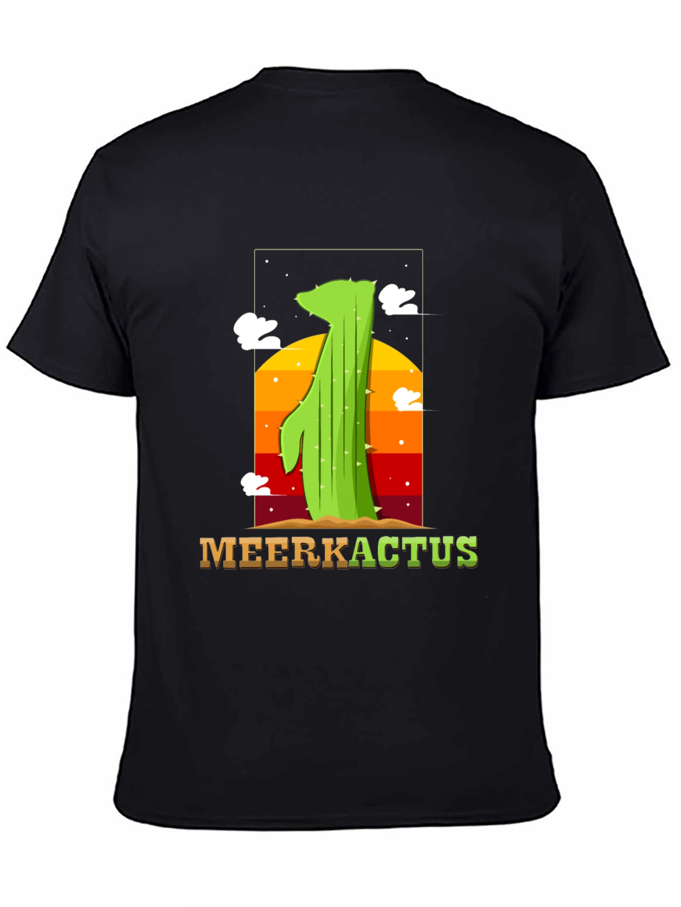 Black MeerKactus Graphic Tee - Desert Sunset Style view 4