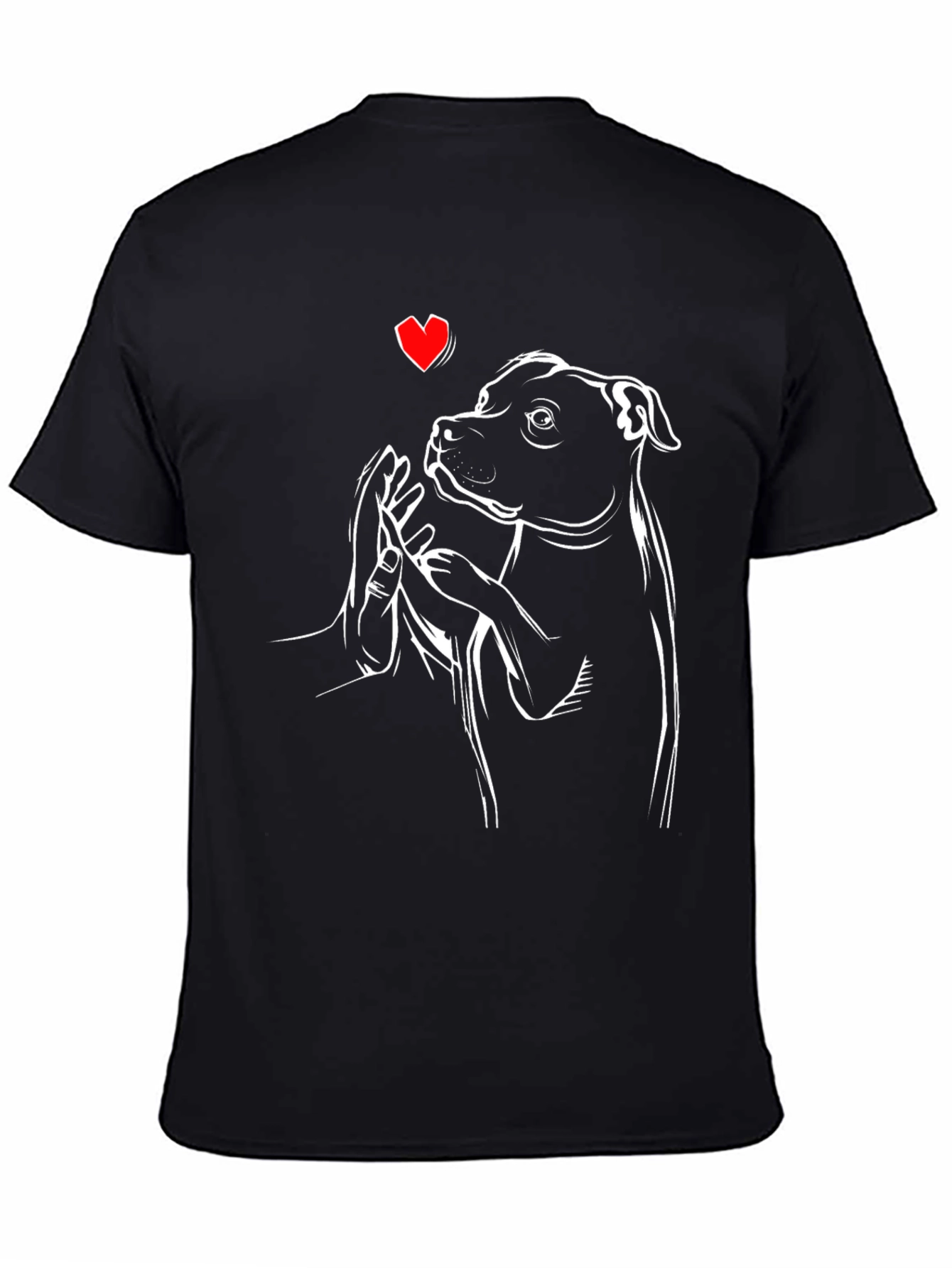 Black Dog Lover T-Shirt - Heart & Paw Design view 4