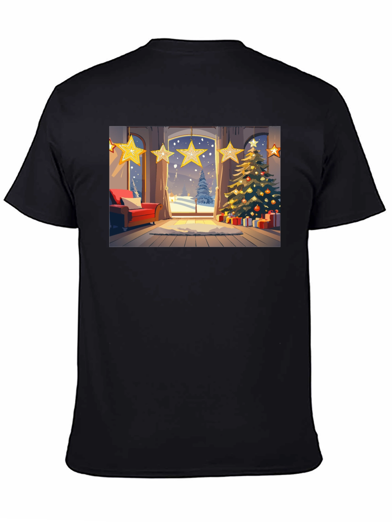 Black Festive Holiday T-Shirt view 4