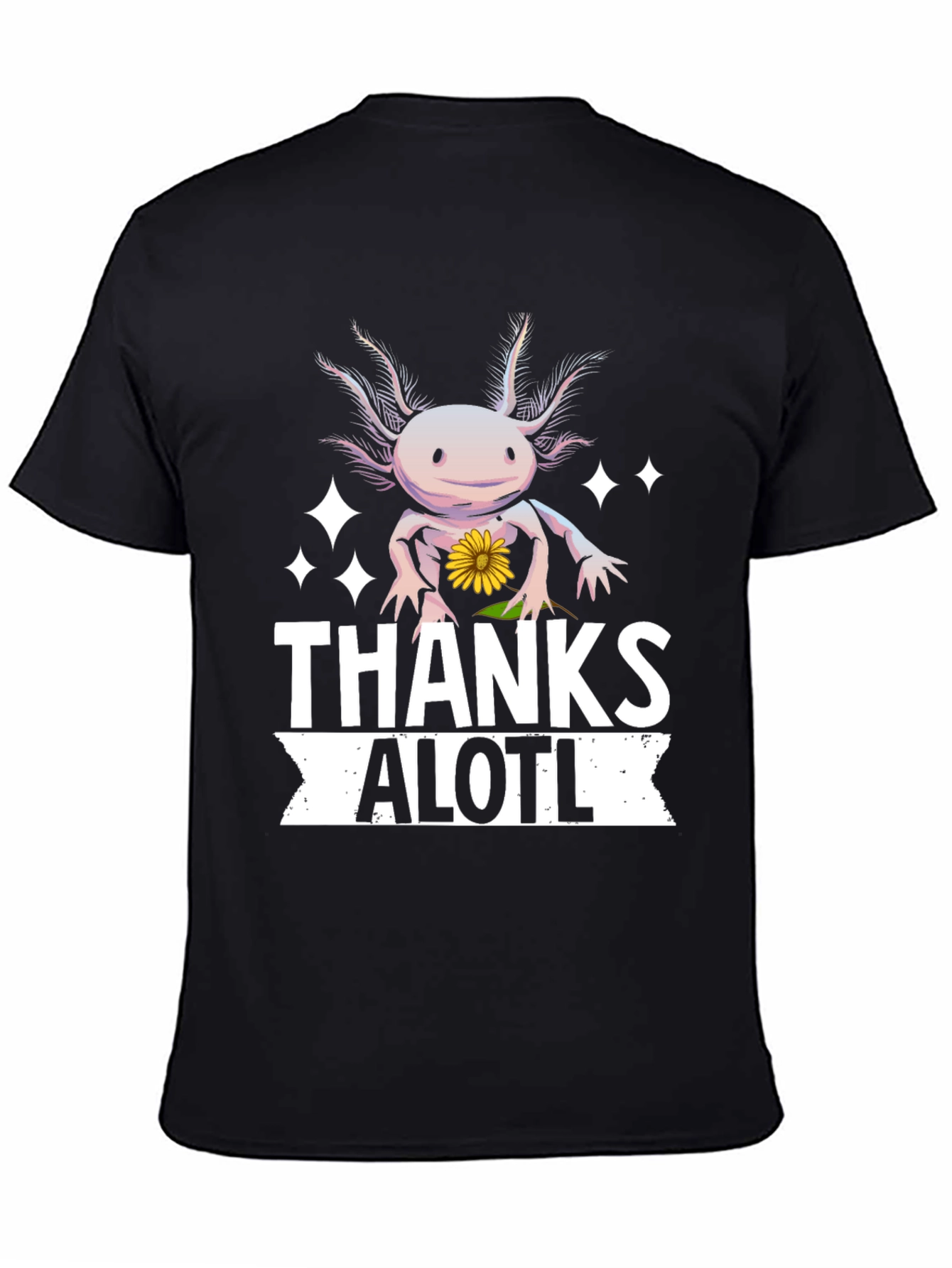 Black Thanks Alotl Axolotl T-Shirt view 4
