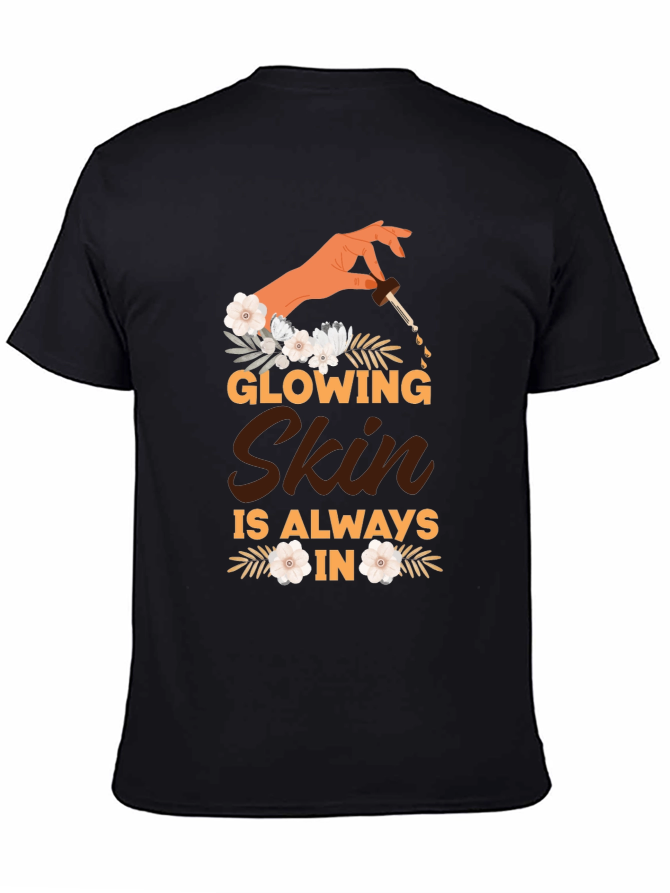 Black Glowing Skin Graphic Tee - Unisex Black T-Shirt view 4