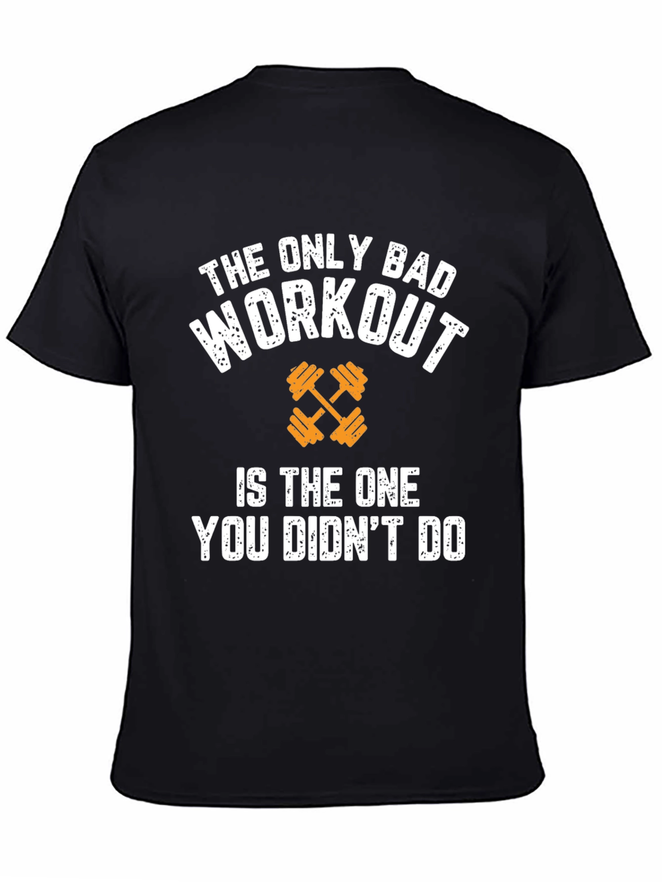 Black Workout Motivation Graphic Tee - The Only Bad Workout view 4