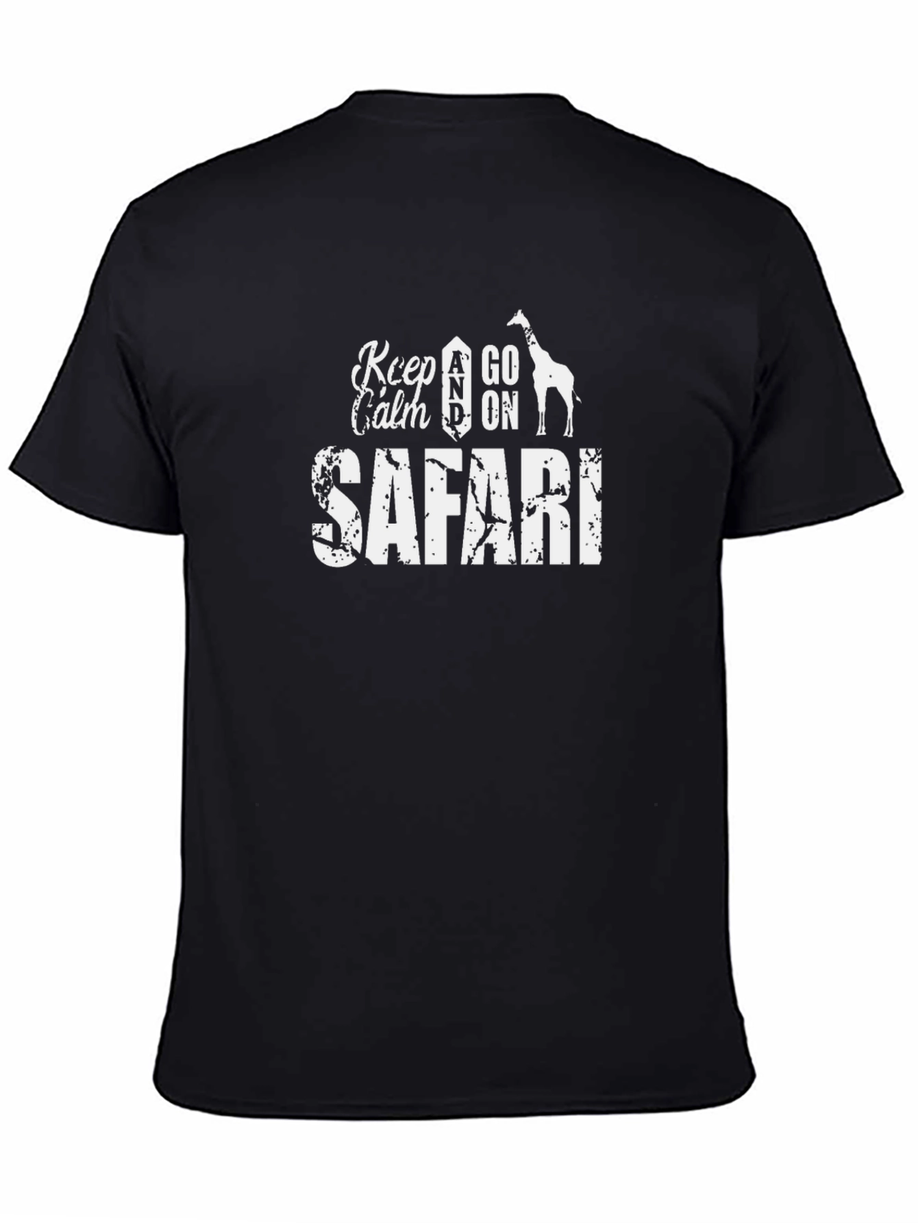 Black Keep Calm Go On Safari Black T-Shirt view 4
