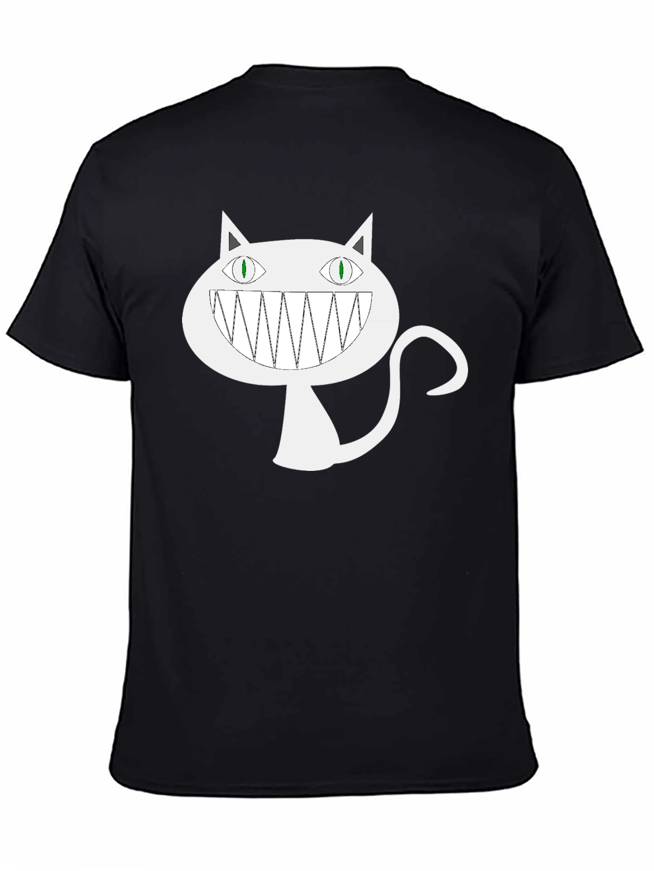 Black Grinning Cheshire Cat Graphic Tee - Black view 4