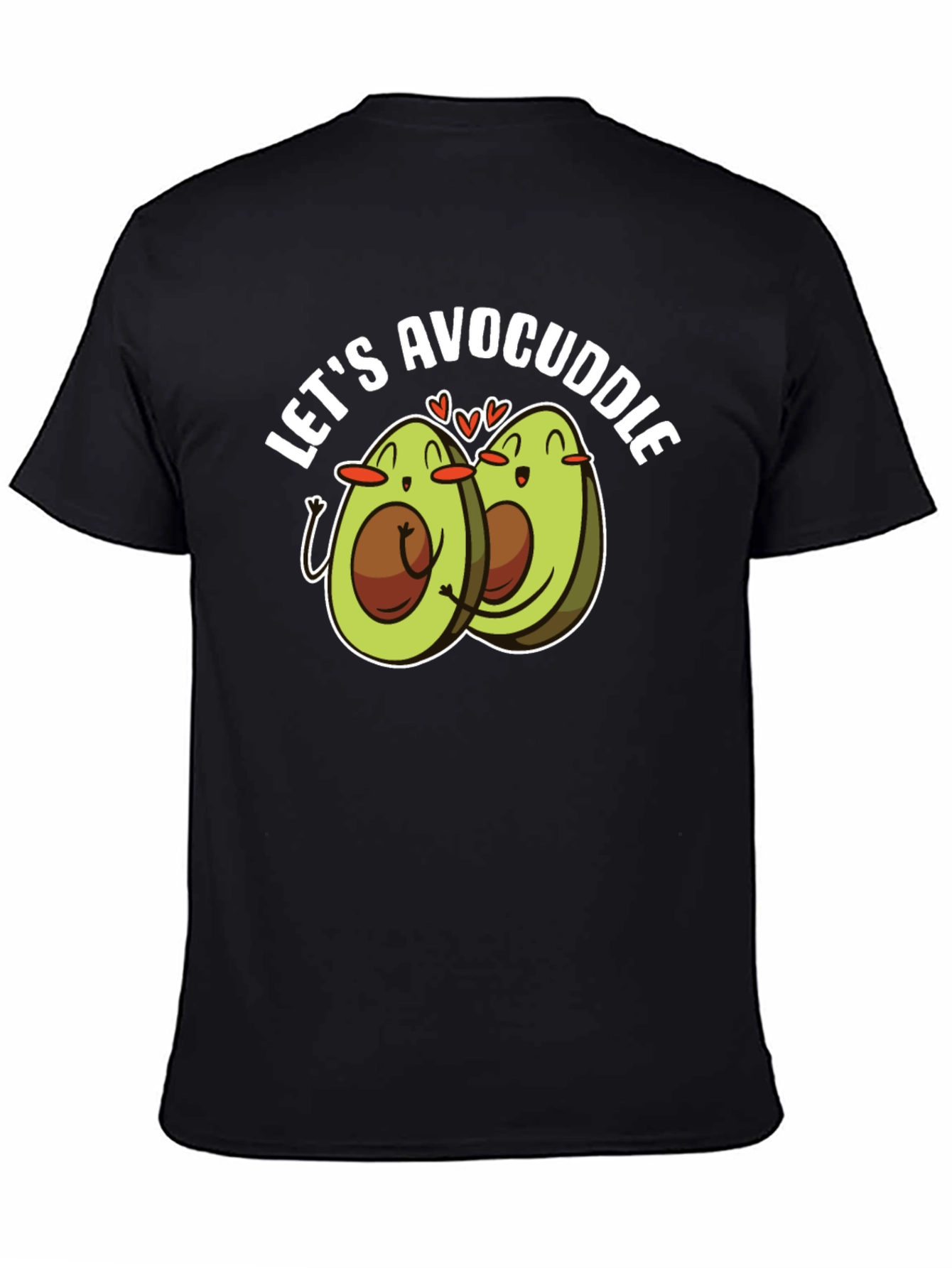 Black Avocado Cuddle T-Shirt - Cute Foodie Tee view 4