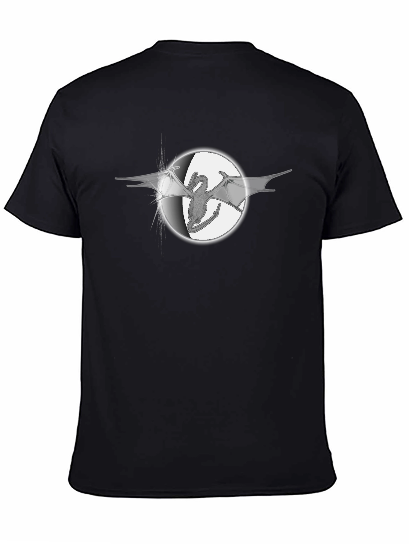 Black Dragon Circle Graphic Tee - Black Cotton Blend view 4