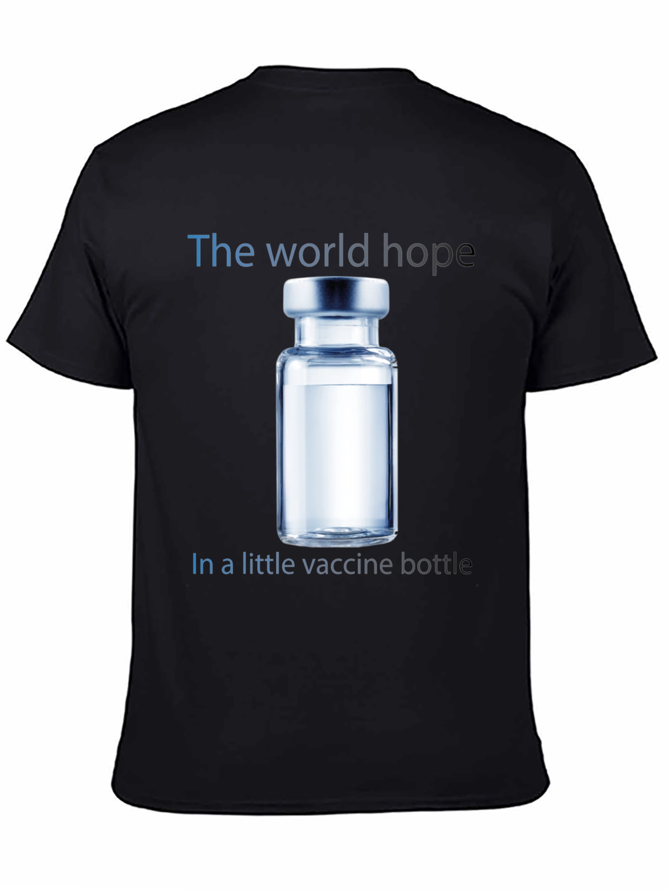 Black World Hope Vaccine T-Shirt - Unisex Cotton Tee view 4