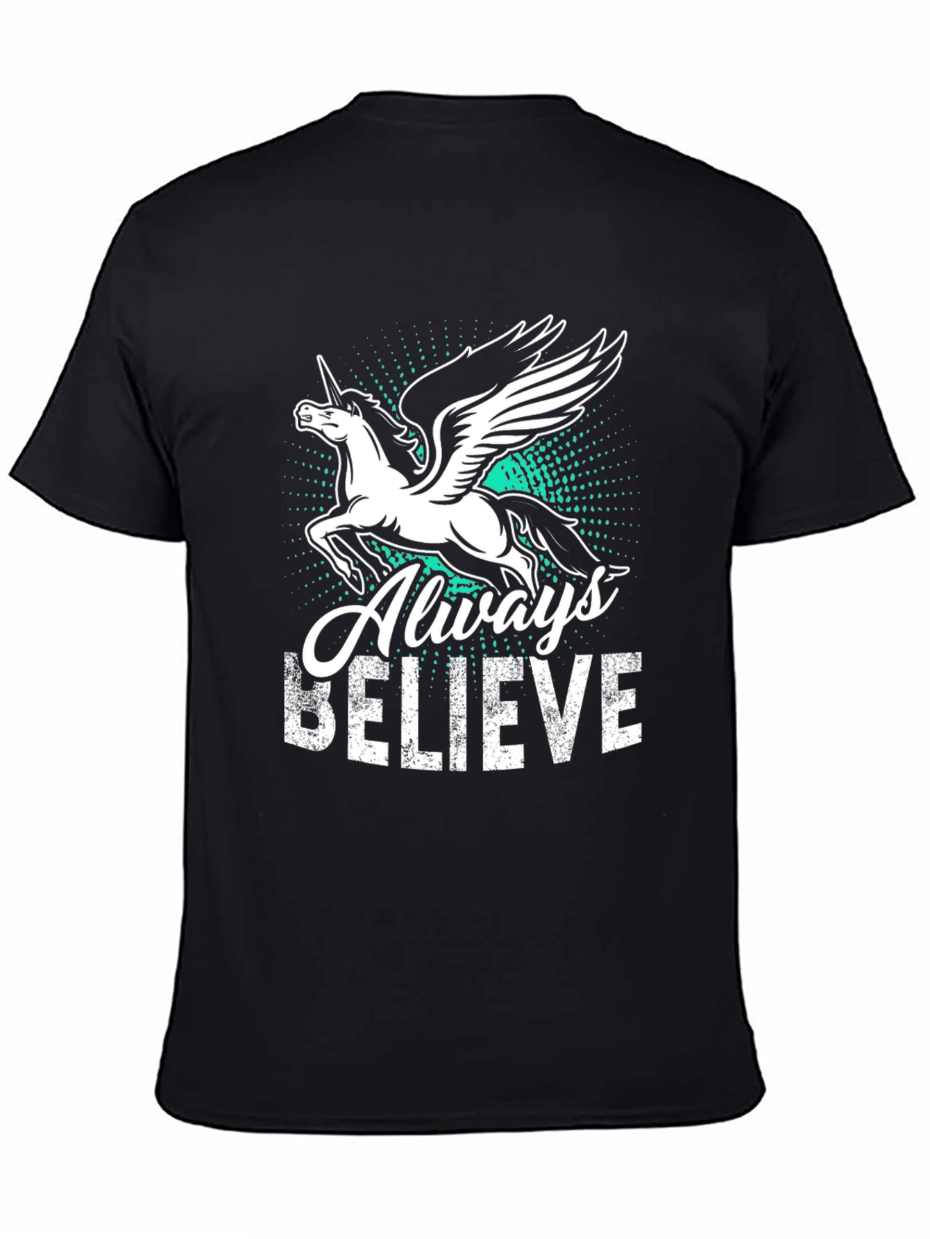 Black Always Believe Unicorn Graphic Tee - Black view 4