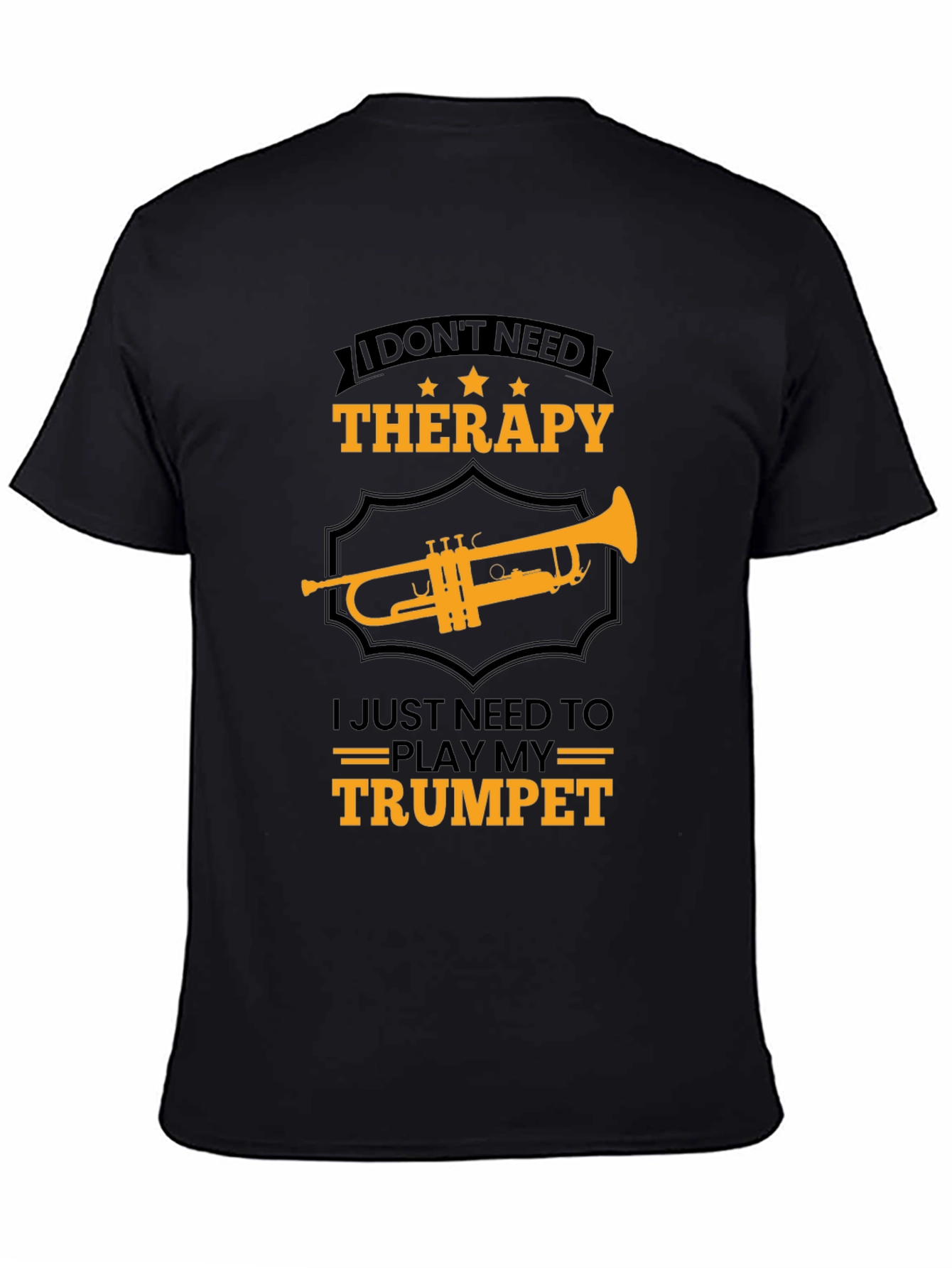 Black Therapy Trumpet T-Shirt view 4