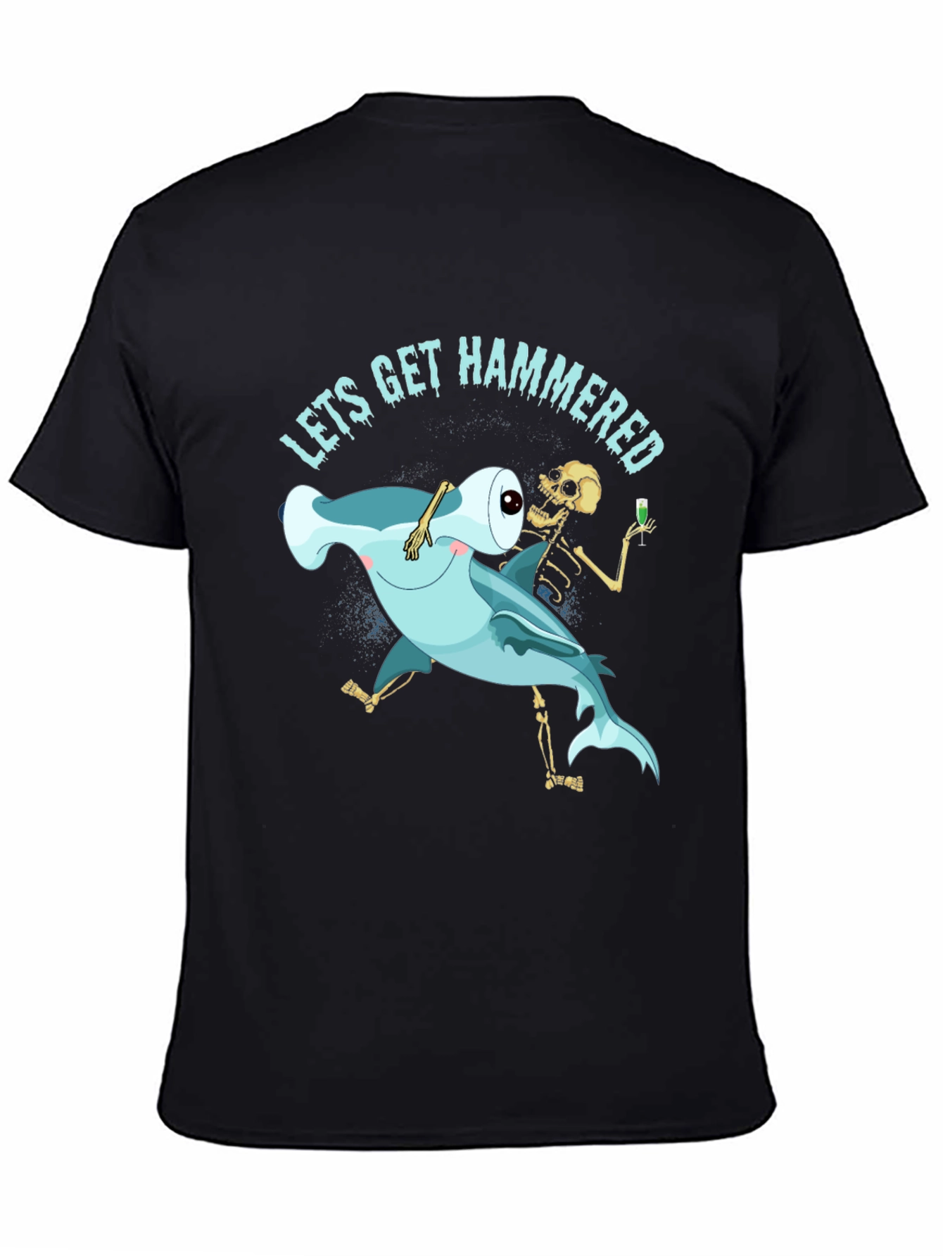 Black Lets Get Hammered Graphic Tee view 4