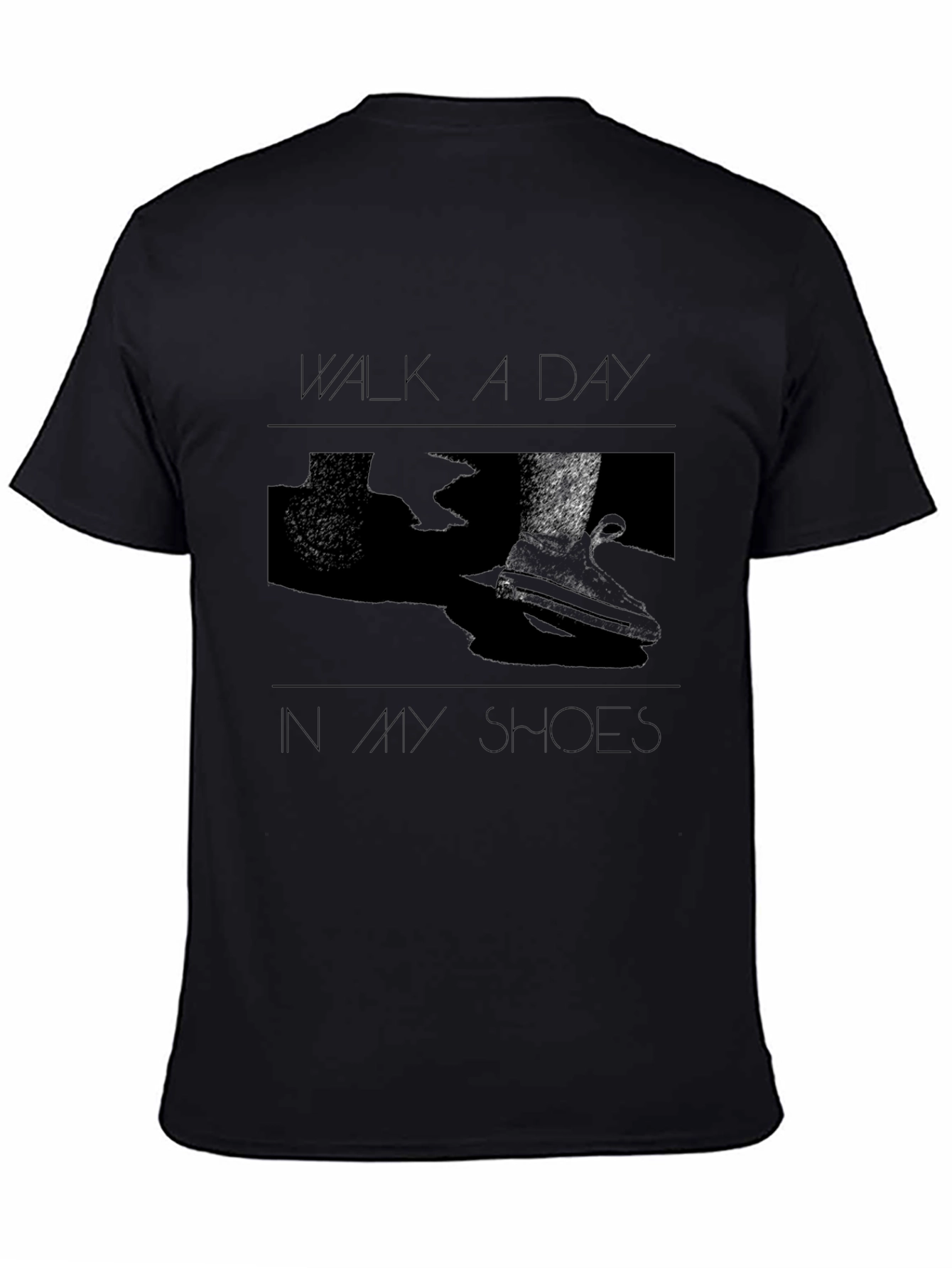 Black Walk A Day In My Shoes Graphic Tee view 4