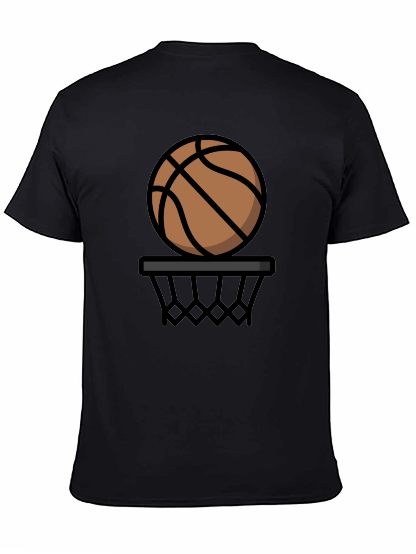 Black Basketball Graphic Tee - Black Cotton T-Shirt view 4