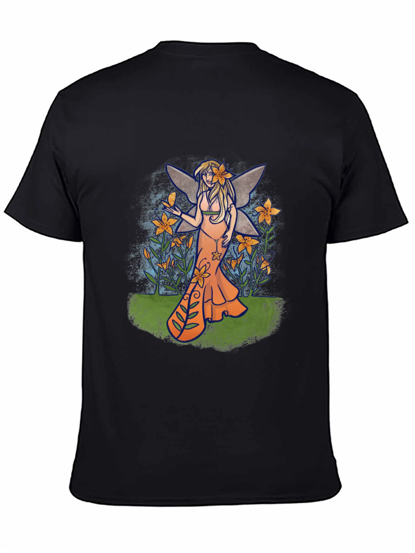 Black Fairy Graphic T-Shirt - Unique Fantasy Tee view 4