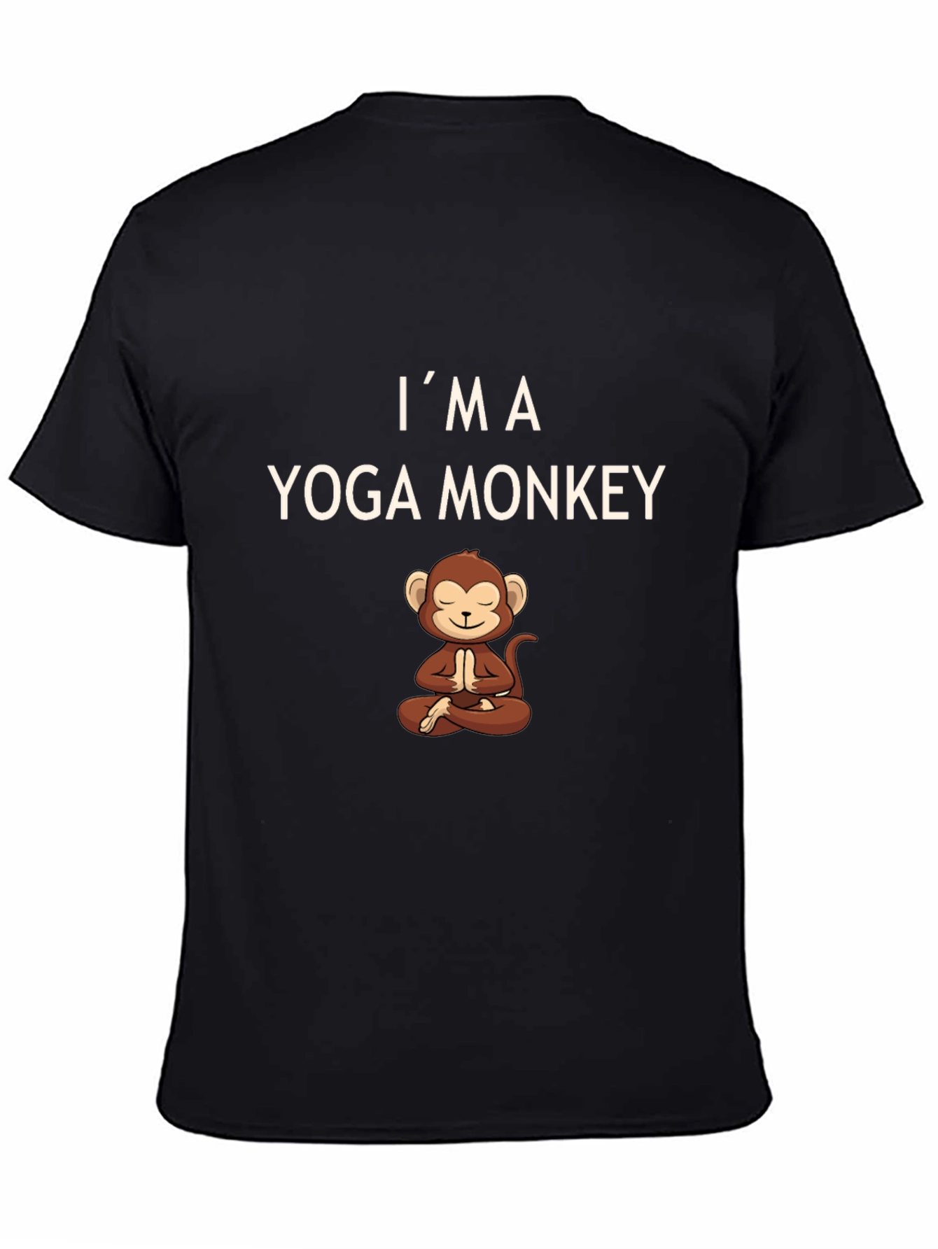 Black I'm a Yoga Monkey Men's Black T-Shirt view 4