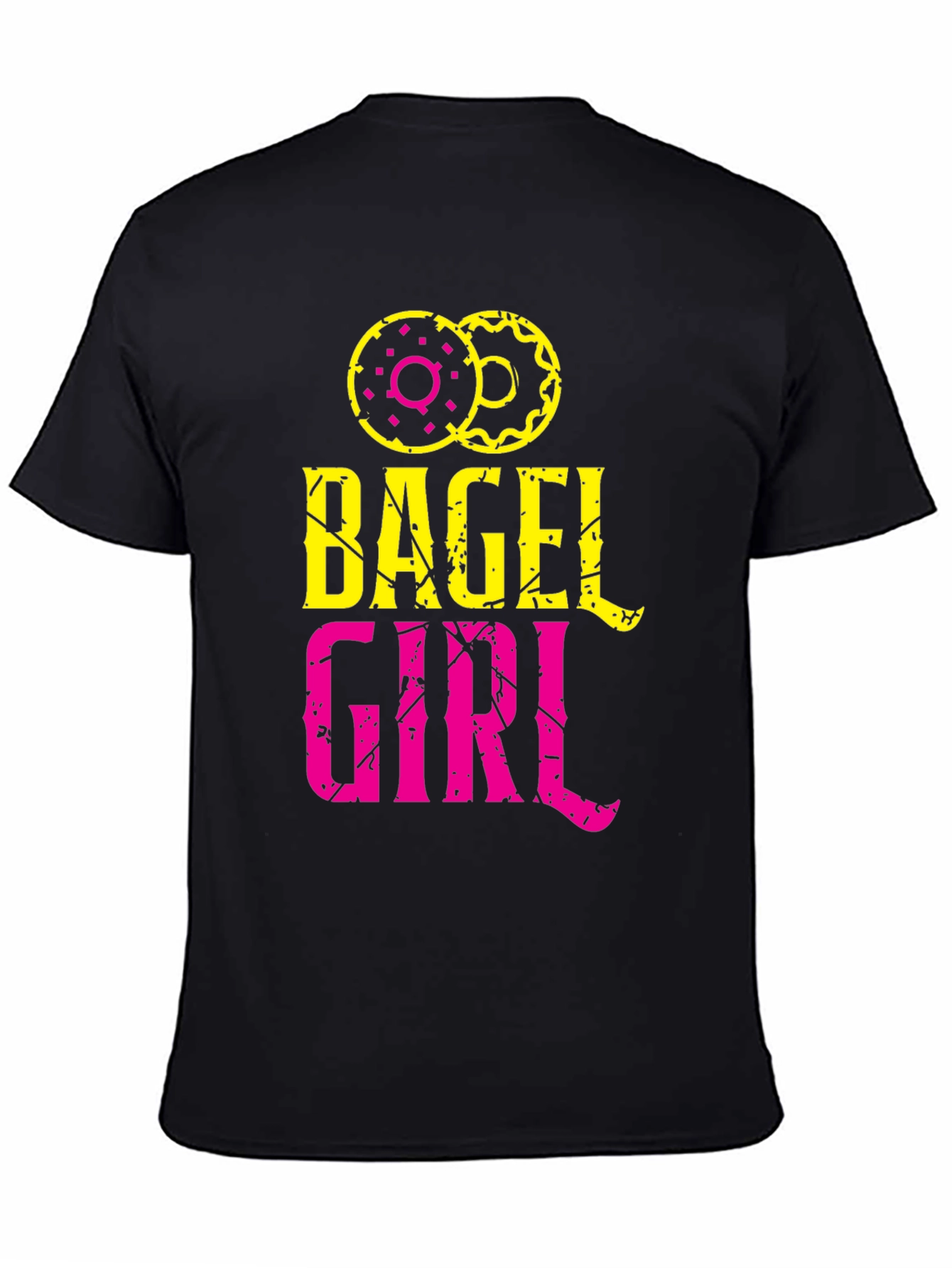 Black Bagel Girl Graphic Tee - Trendy Casual Top view 4