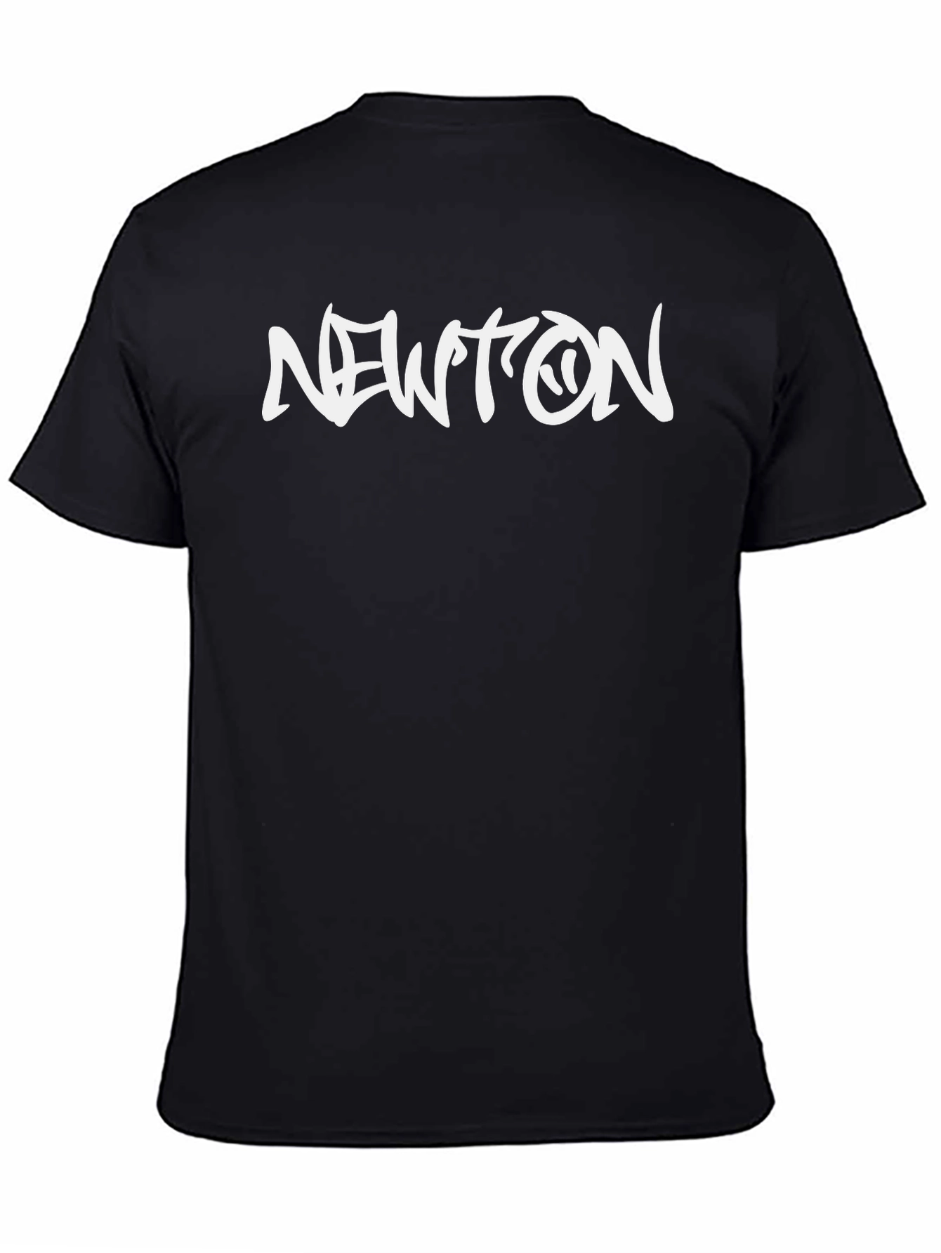 Black Newton Graphic Tee - Black Cotton Casual Shirt view 4