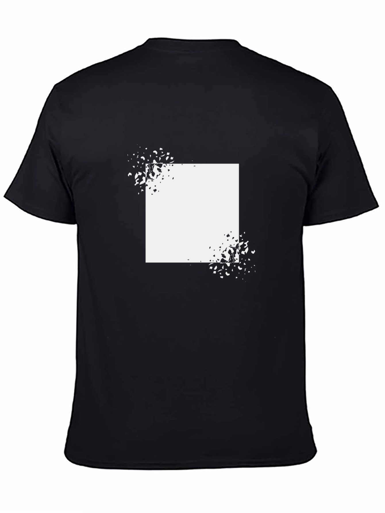 Black Abstract Square Graphic T-Shirt - Black view 4