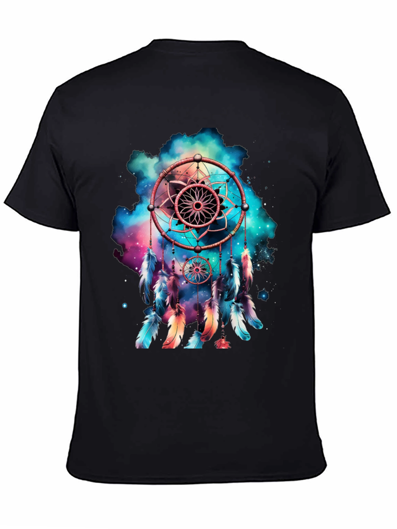 Black Dreamcatcher Graphic Print Men's T-Shirt view 4