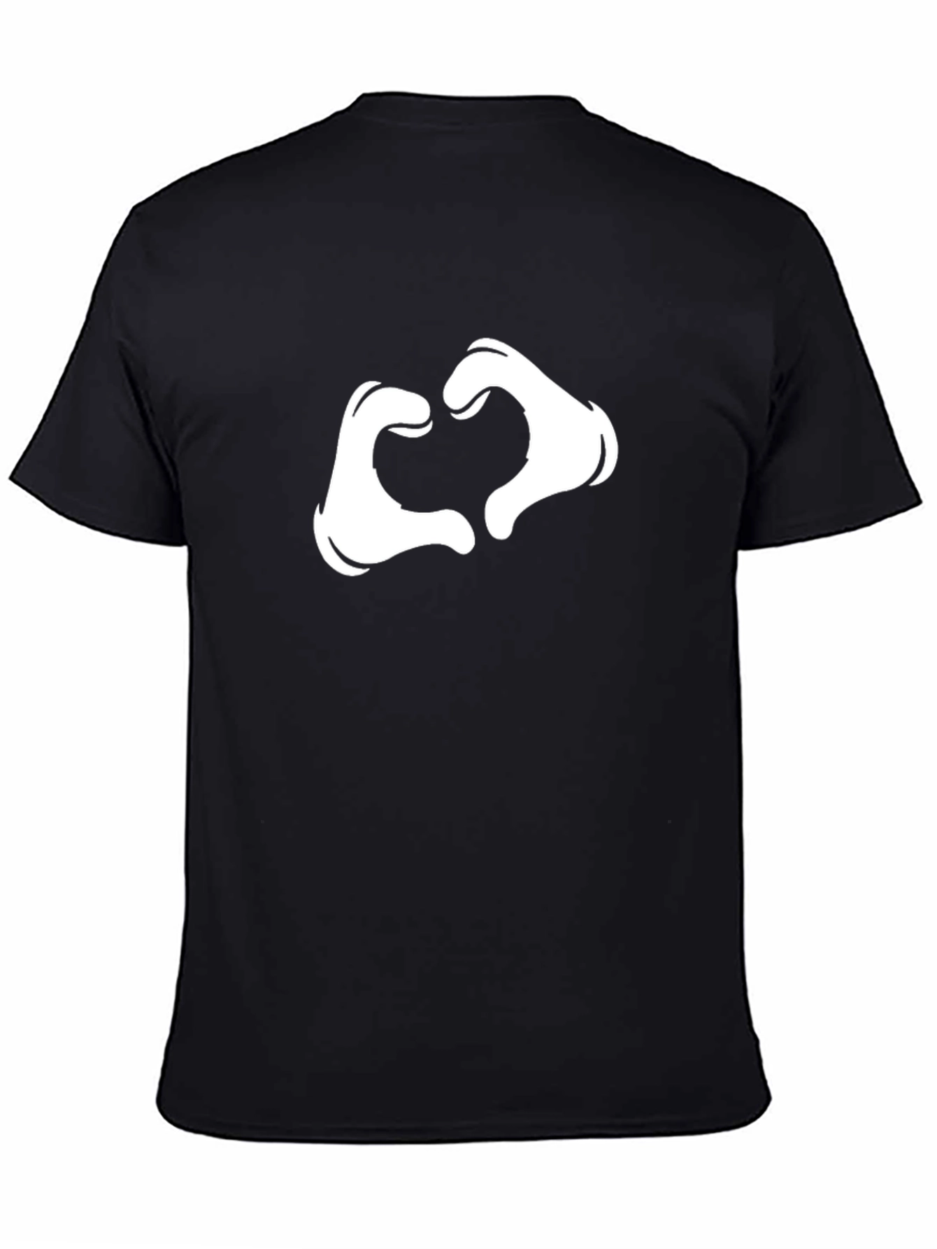 Black Heart Hands Graphic Tee - Modern Black T-Shirt view 4