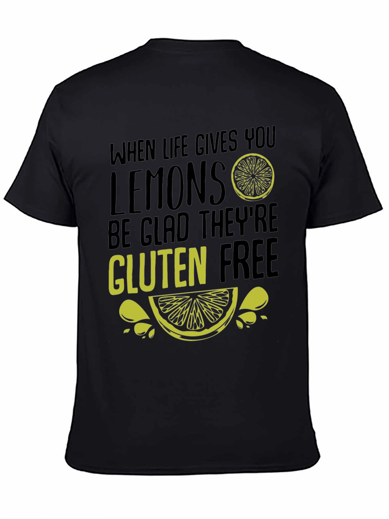 Black Funny Gluten-Free Lemon Graphic Tee view 4