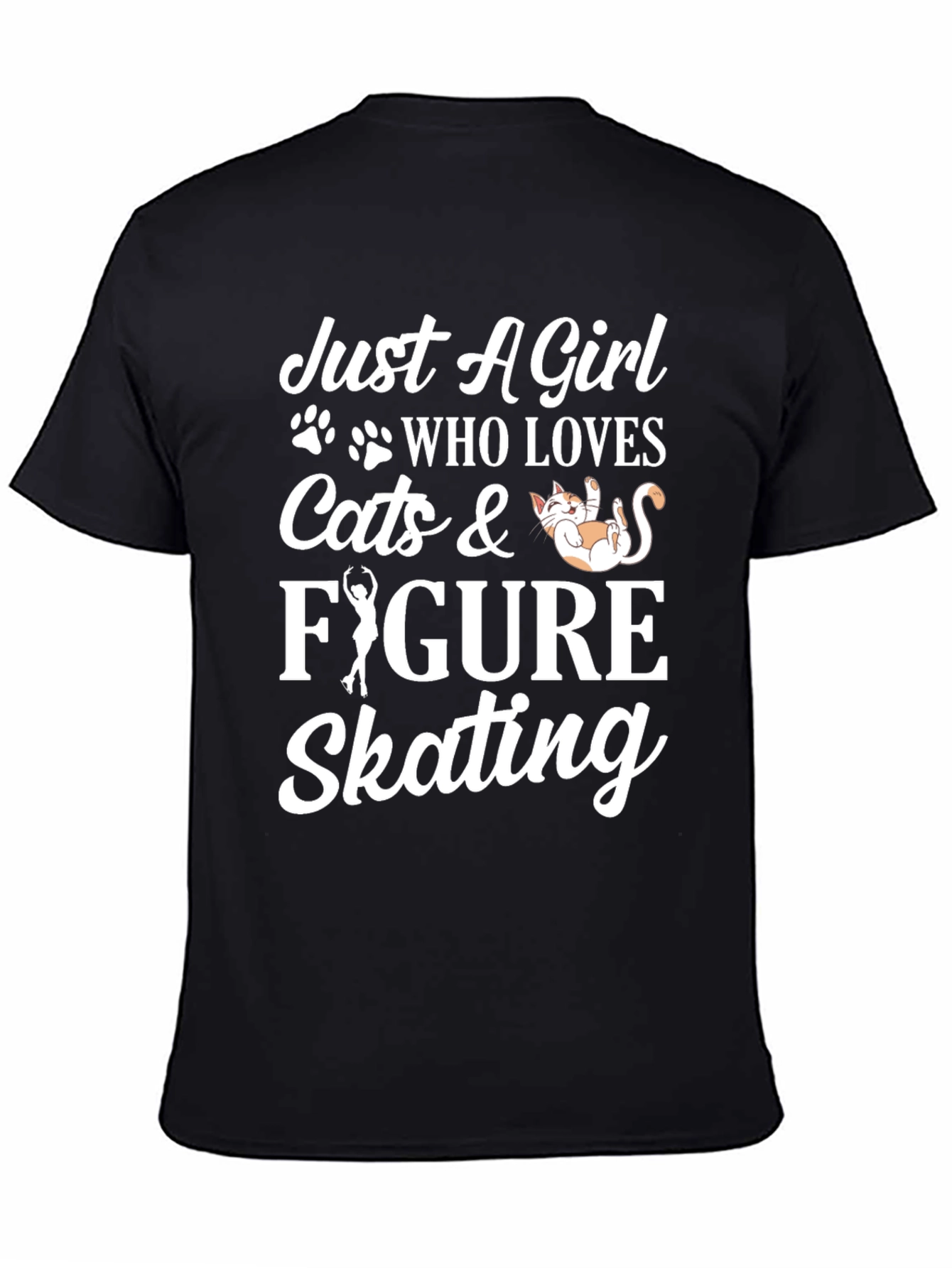 Black Cats & Figure Skating Graphic Tee view 4