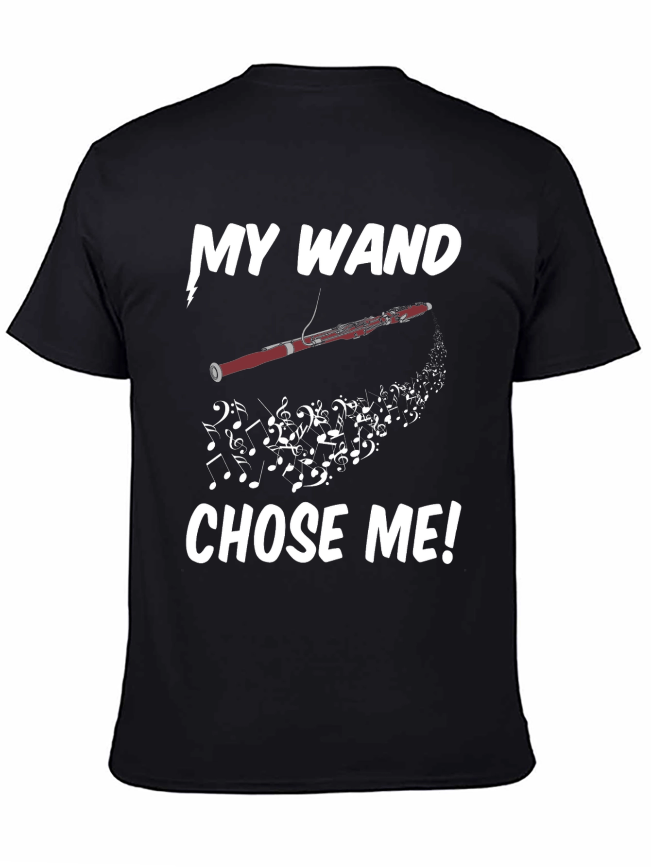 Black My Wand Chose Me Bassoon T-Shirt view 4