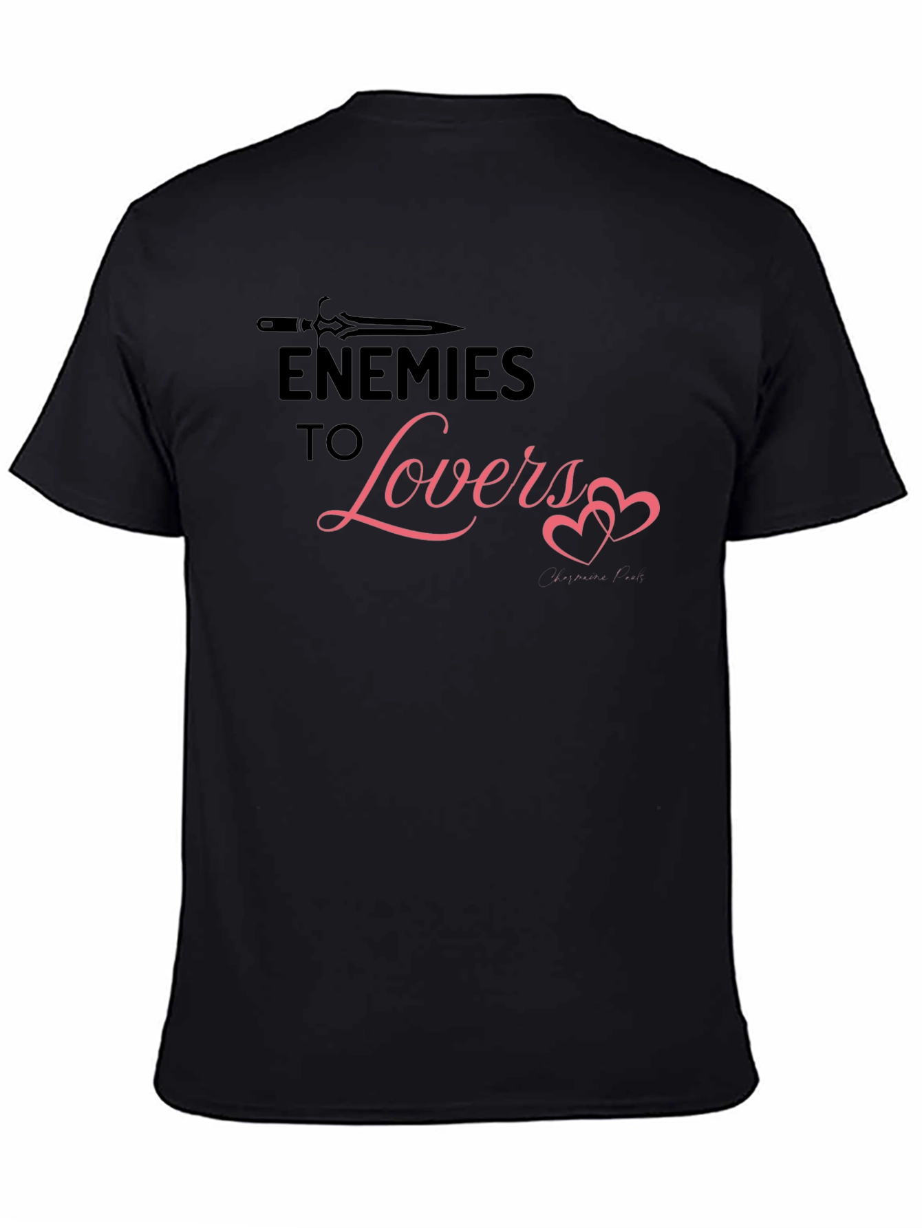 Black Enemies to Lovers Graphic Tee - Black Cotton Blend Shirt view 4