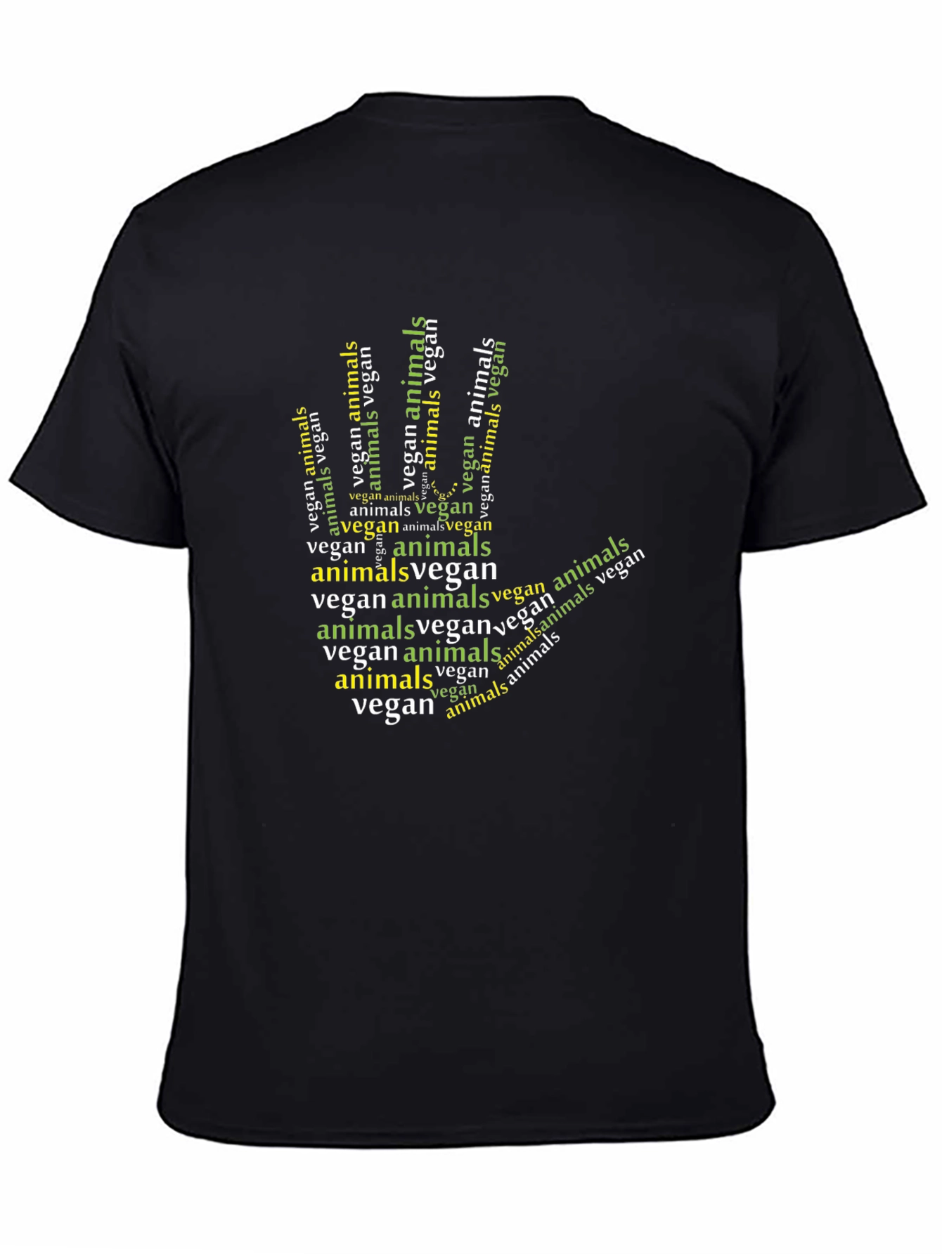 Vegan Animals Hand Graphic T-Shirt - 4