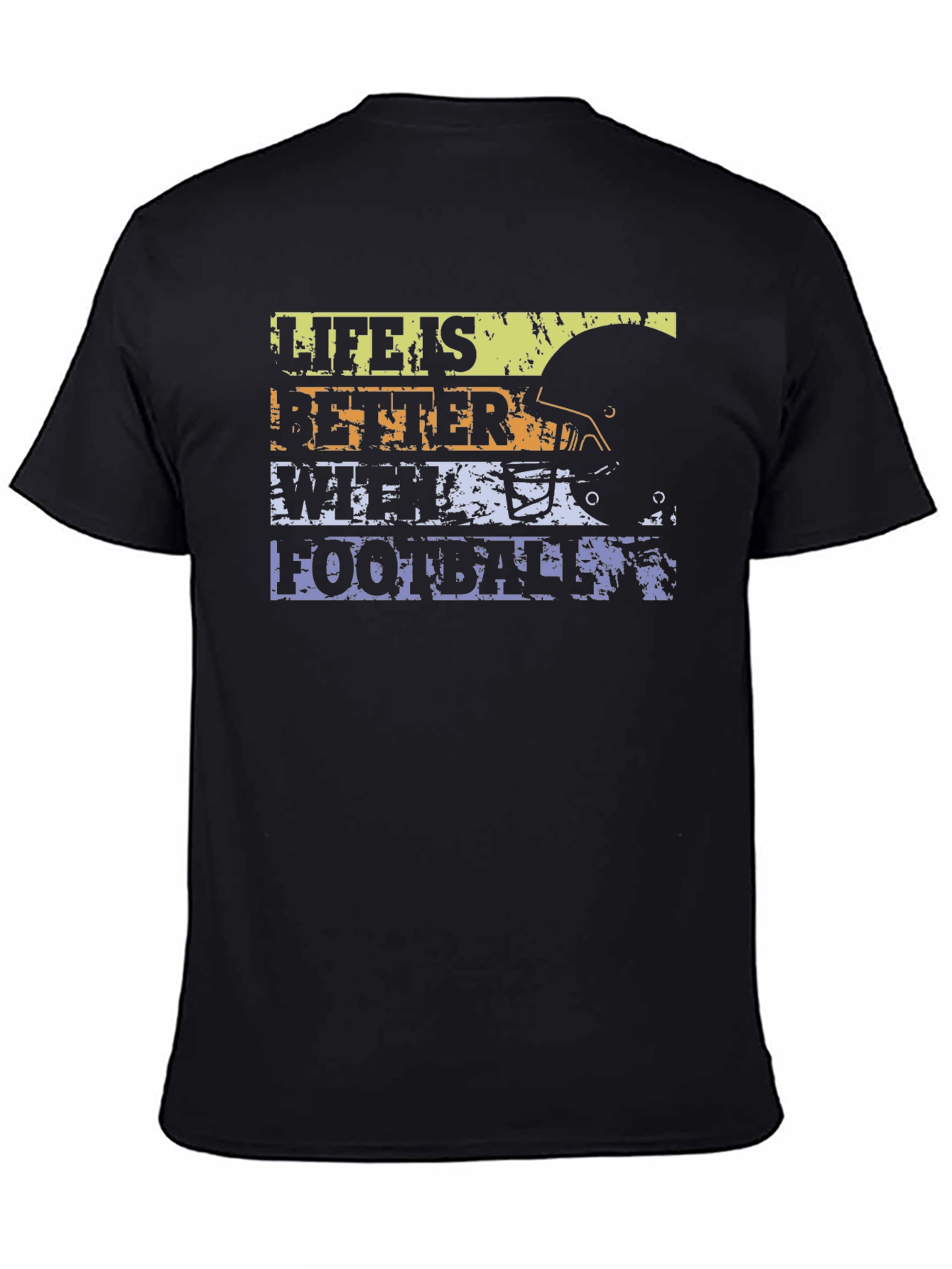 Black Football Life T-Shirt view 4