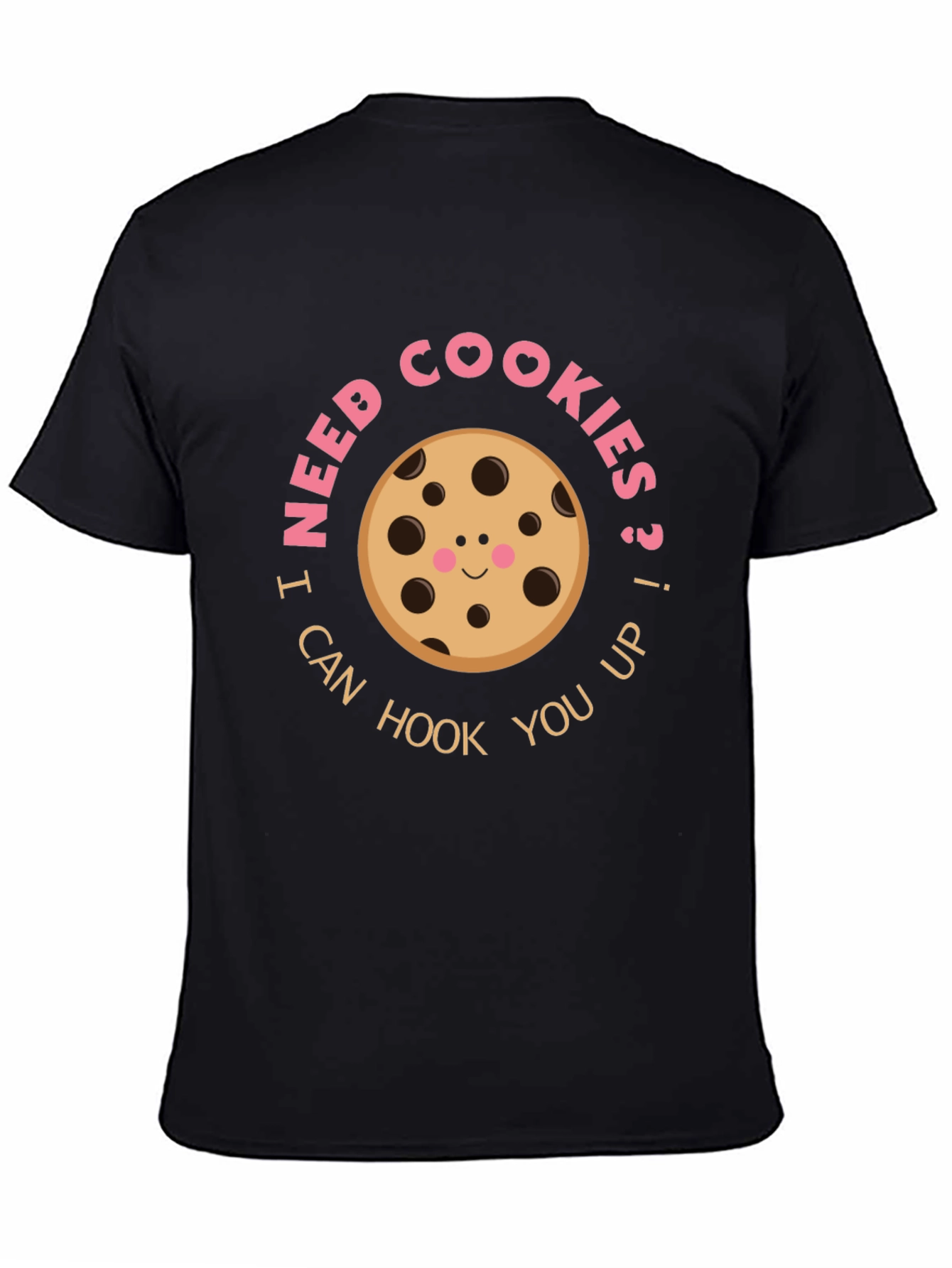 Black I Need Cookies T-Shirt Funny Graphic Tee view 4