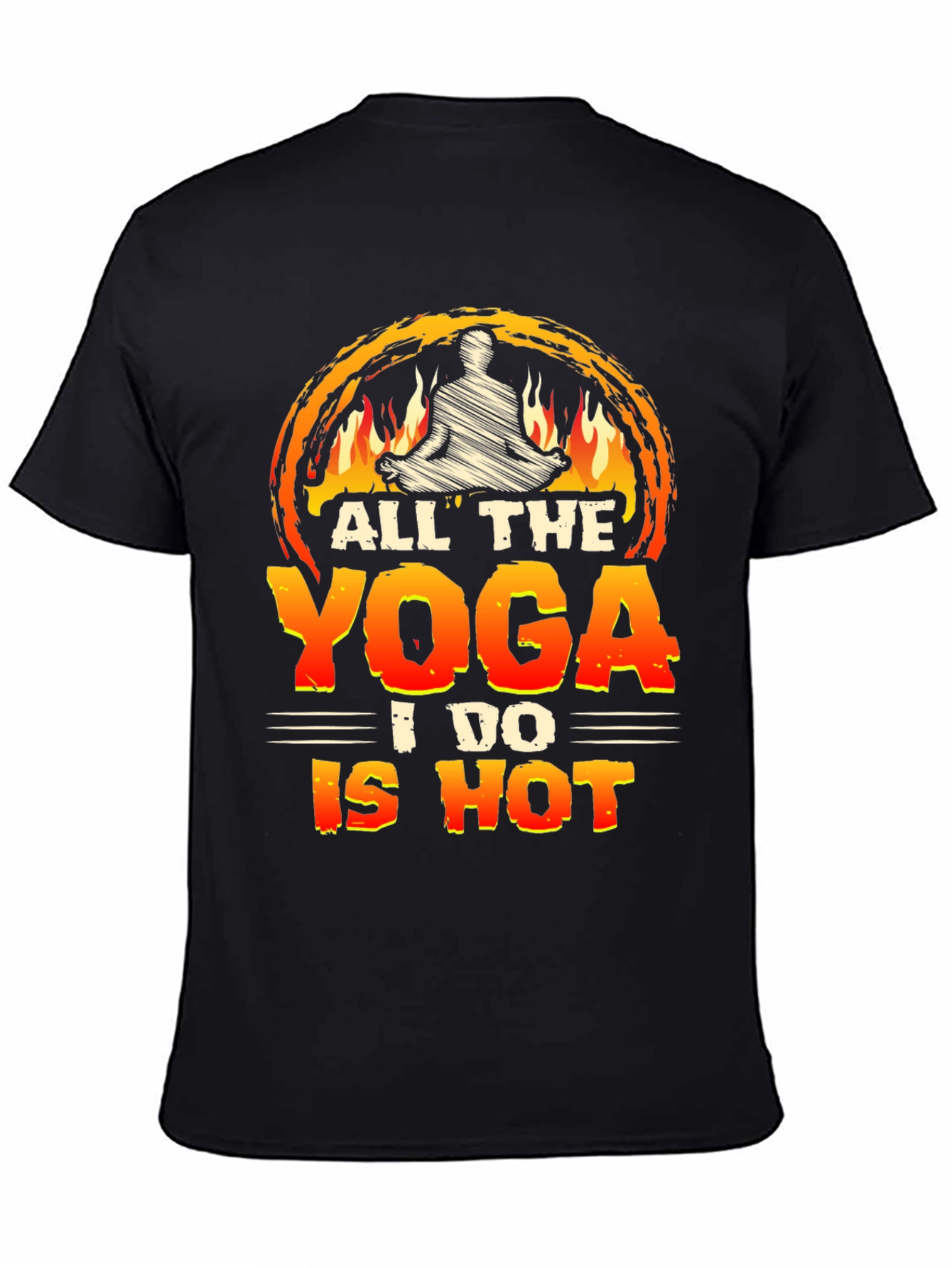 Black Hot Yoga Graphic Tee - Comfortable Unisex Fit view 4
