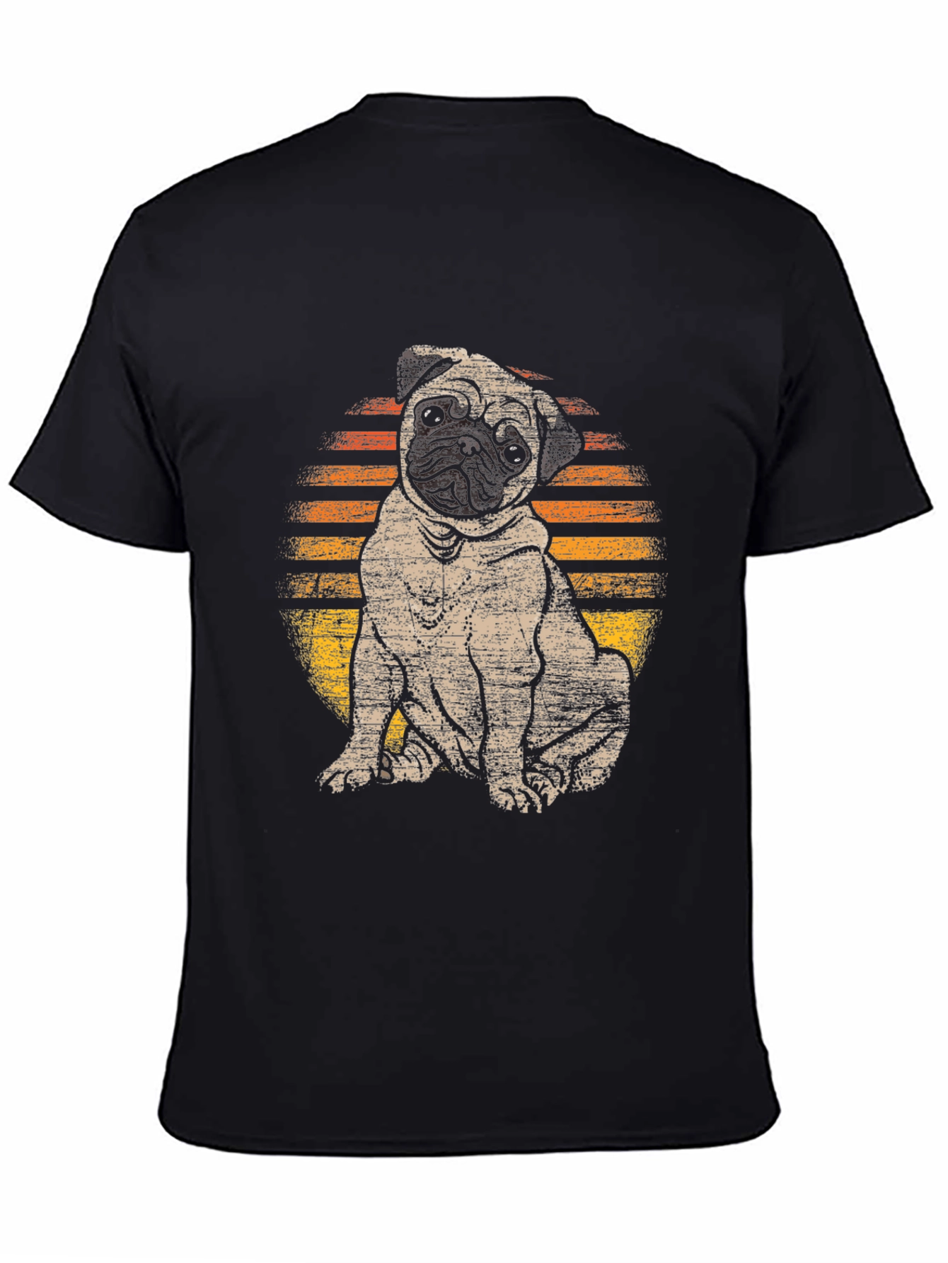 Black Pug Sunset T-Shirt - Cute Dog Graphic Tee view 4