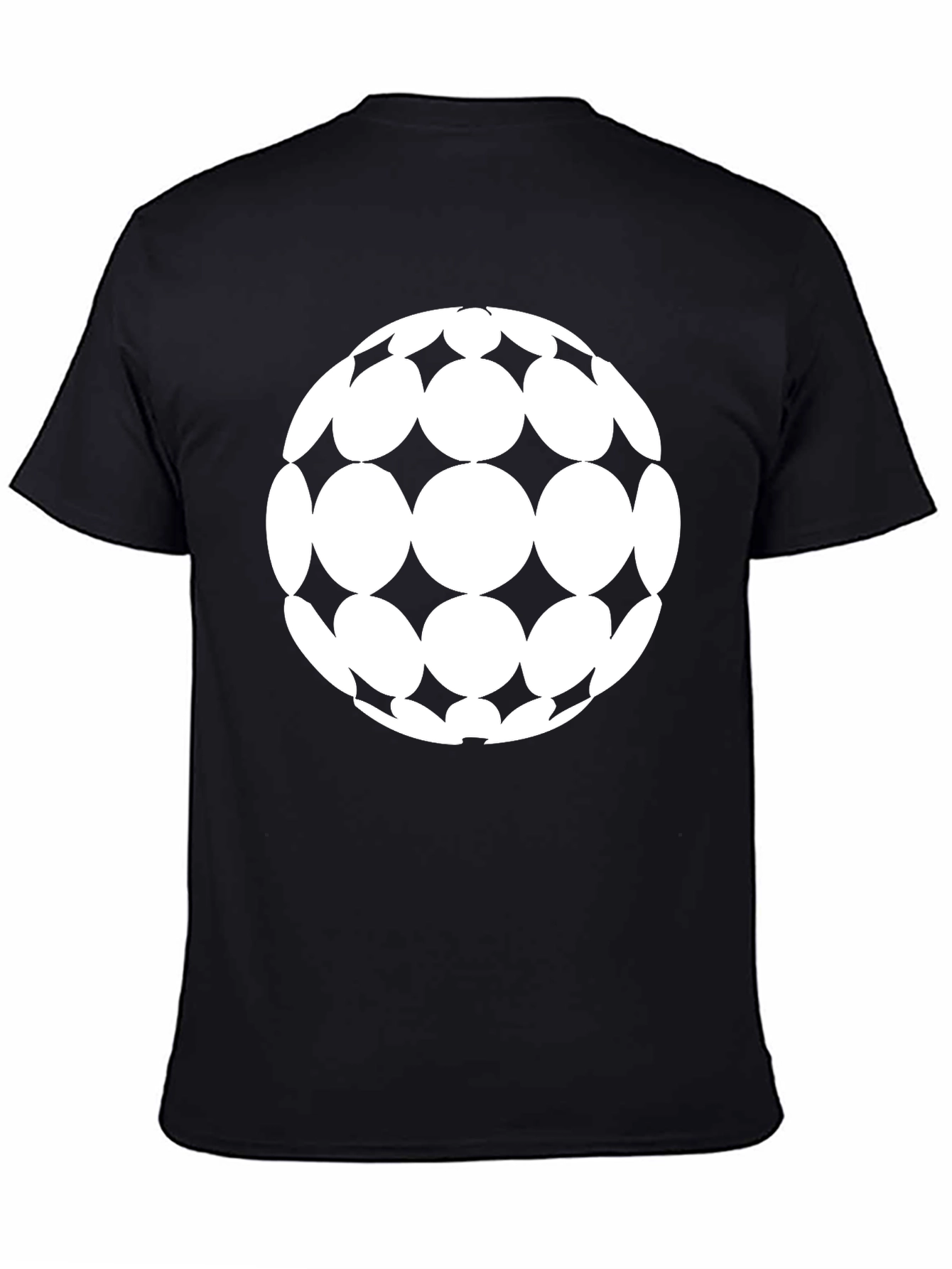 Black Geometric Sphere Graphic Tee - Black Cotton Blend view 4