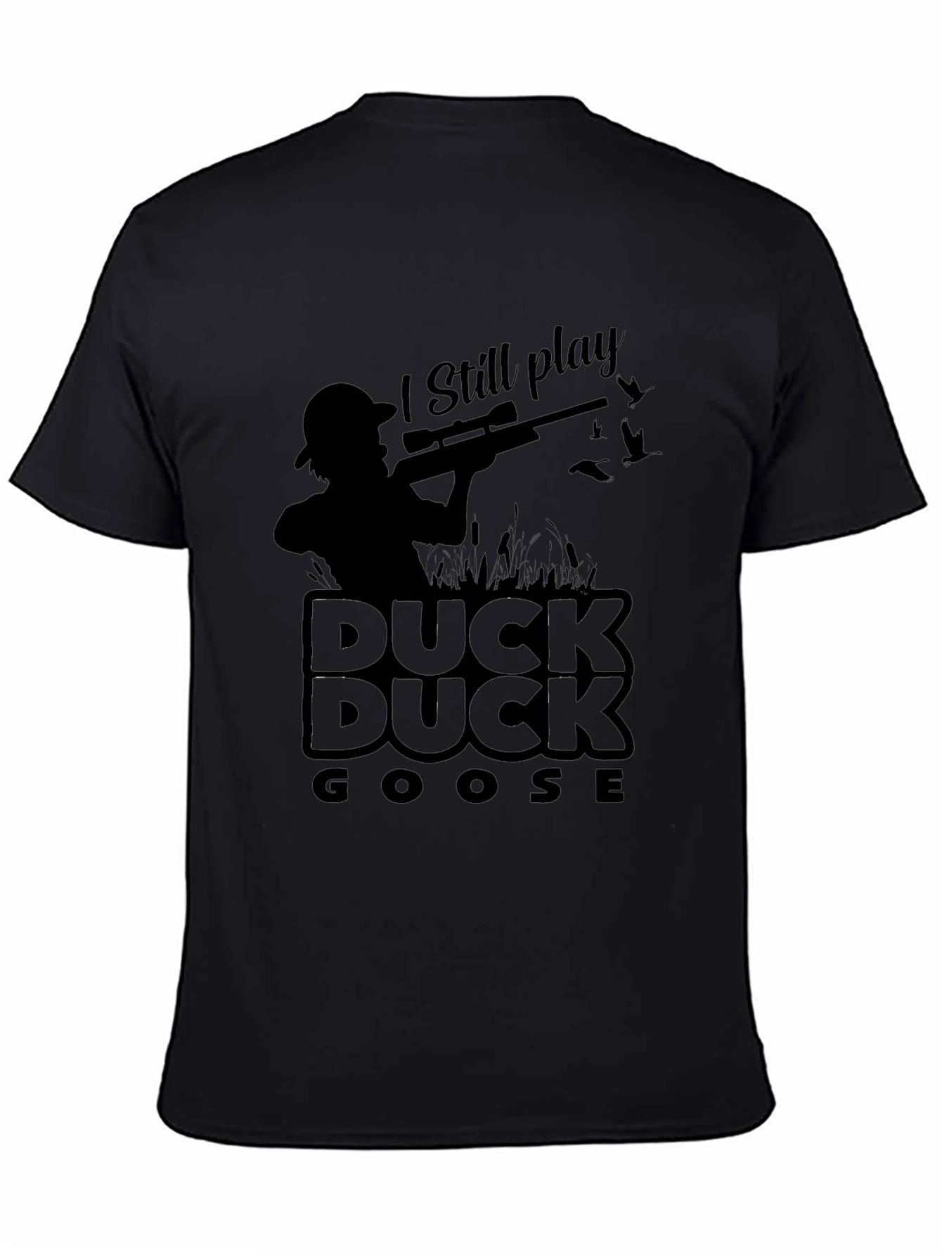 Black Duck Duck Goose T-Shirt - Hunting Humor Tee view 4