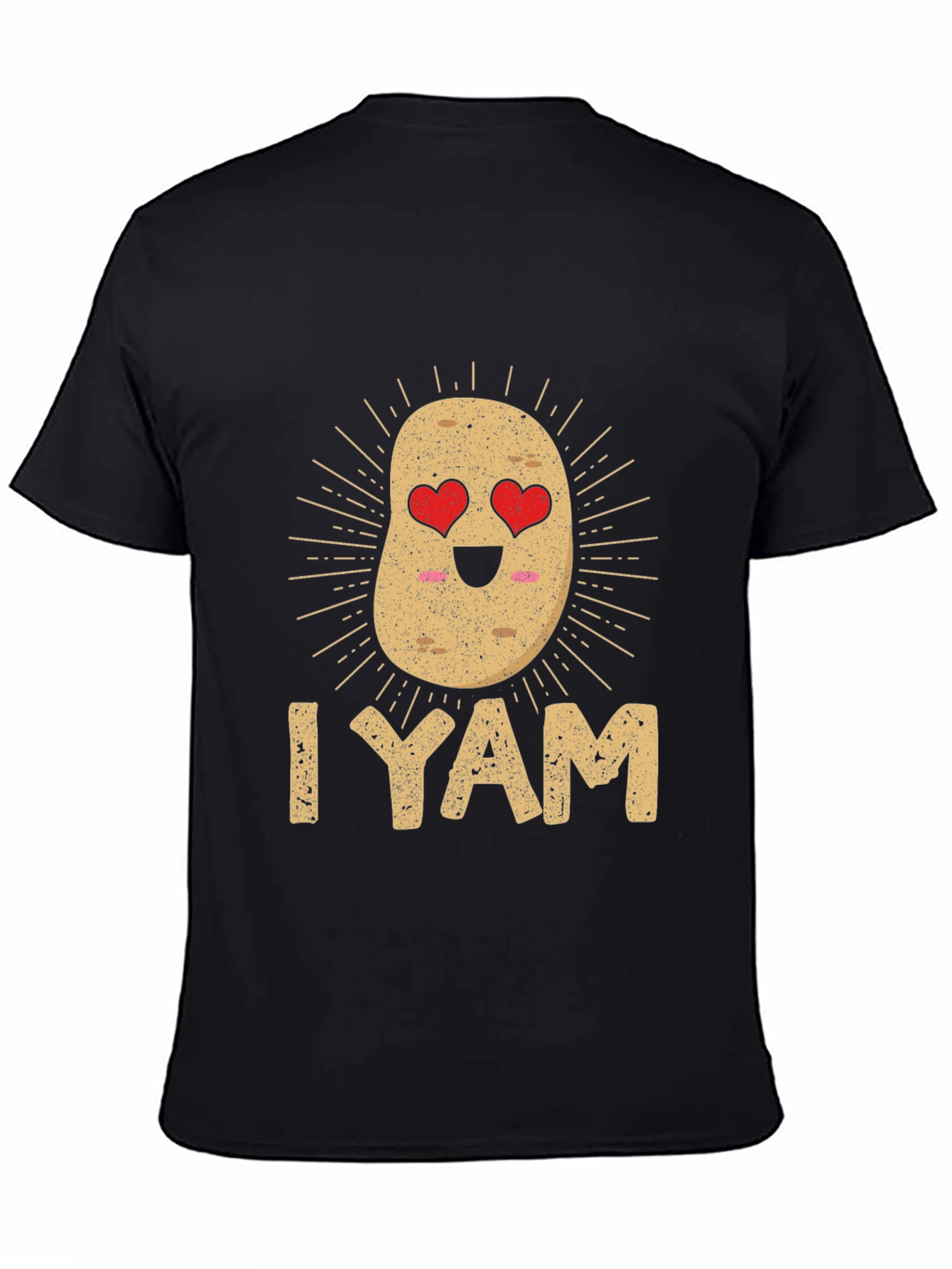 Black I Yam Cute Potato Graphic Tee - Unisex view 4