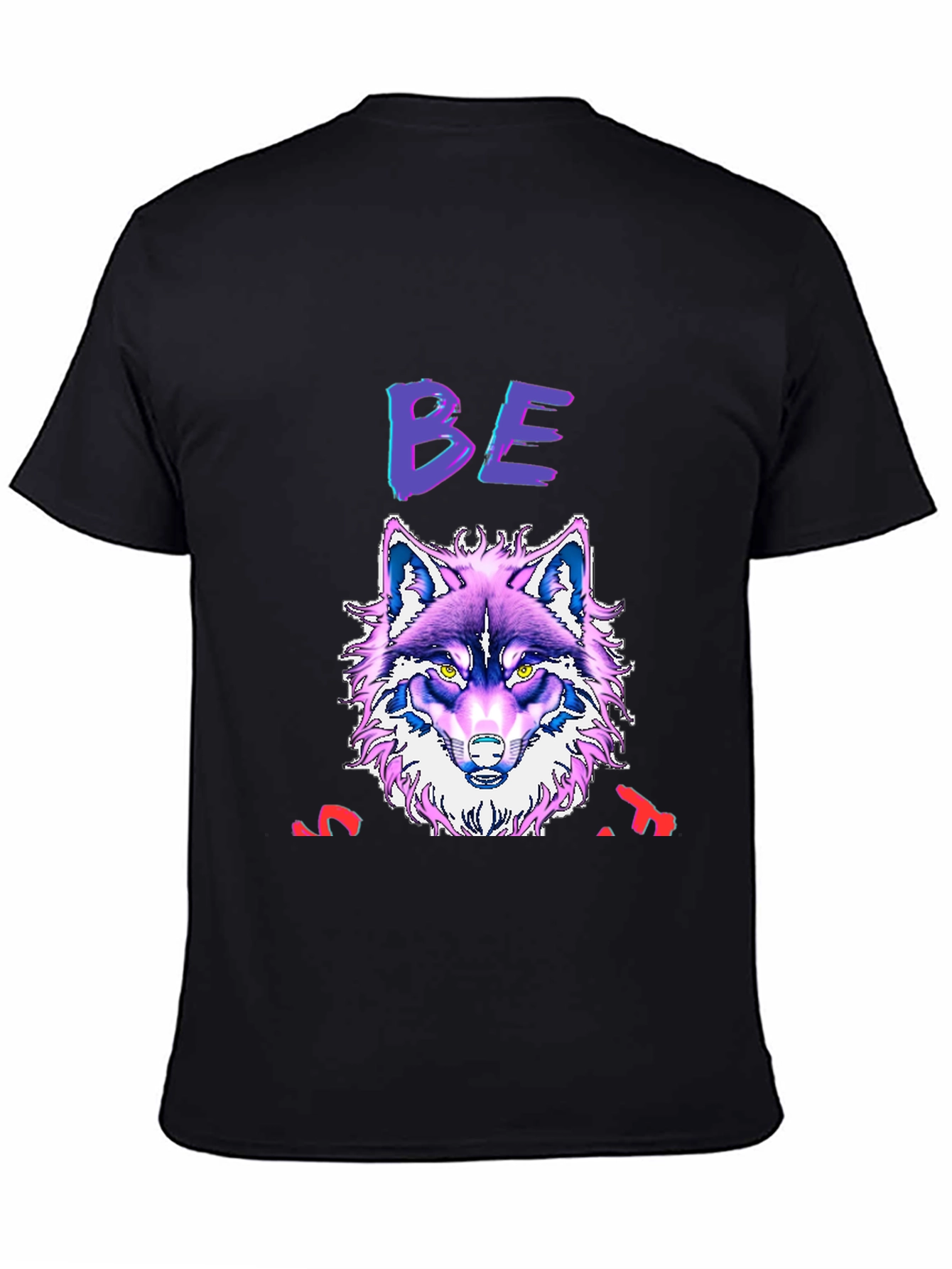 Black Wolf Graphic Print T-Shirt - Bold, Unique Design view 4