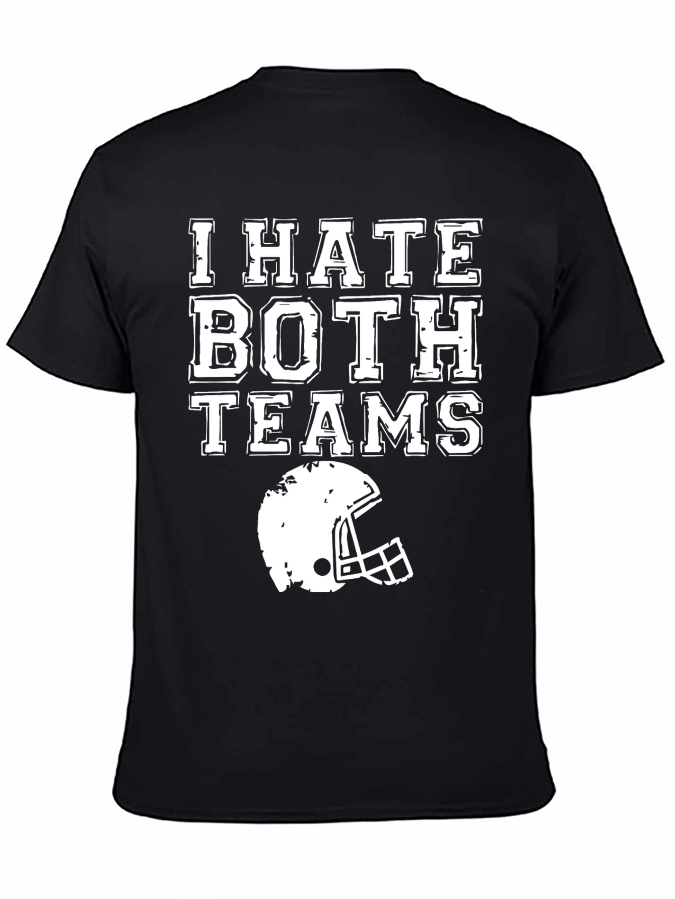 Black I Hate Both Teams Football T-Shirt view 4