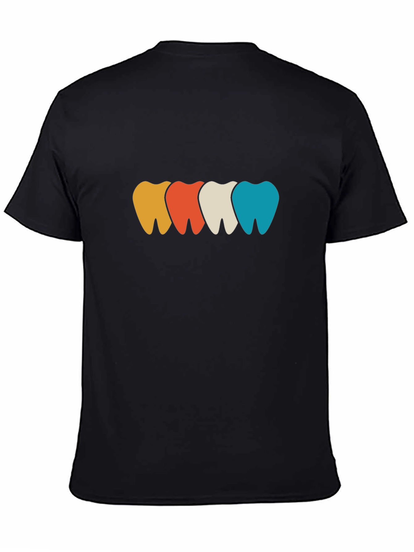 Black Colorful Teeth Graphic Tee - Dentist Fashion view 4