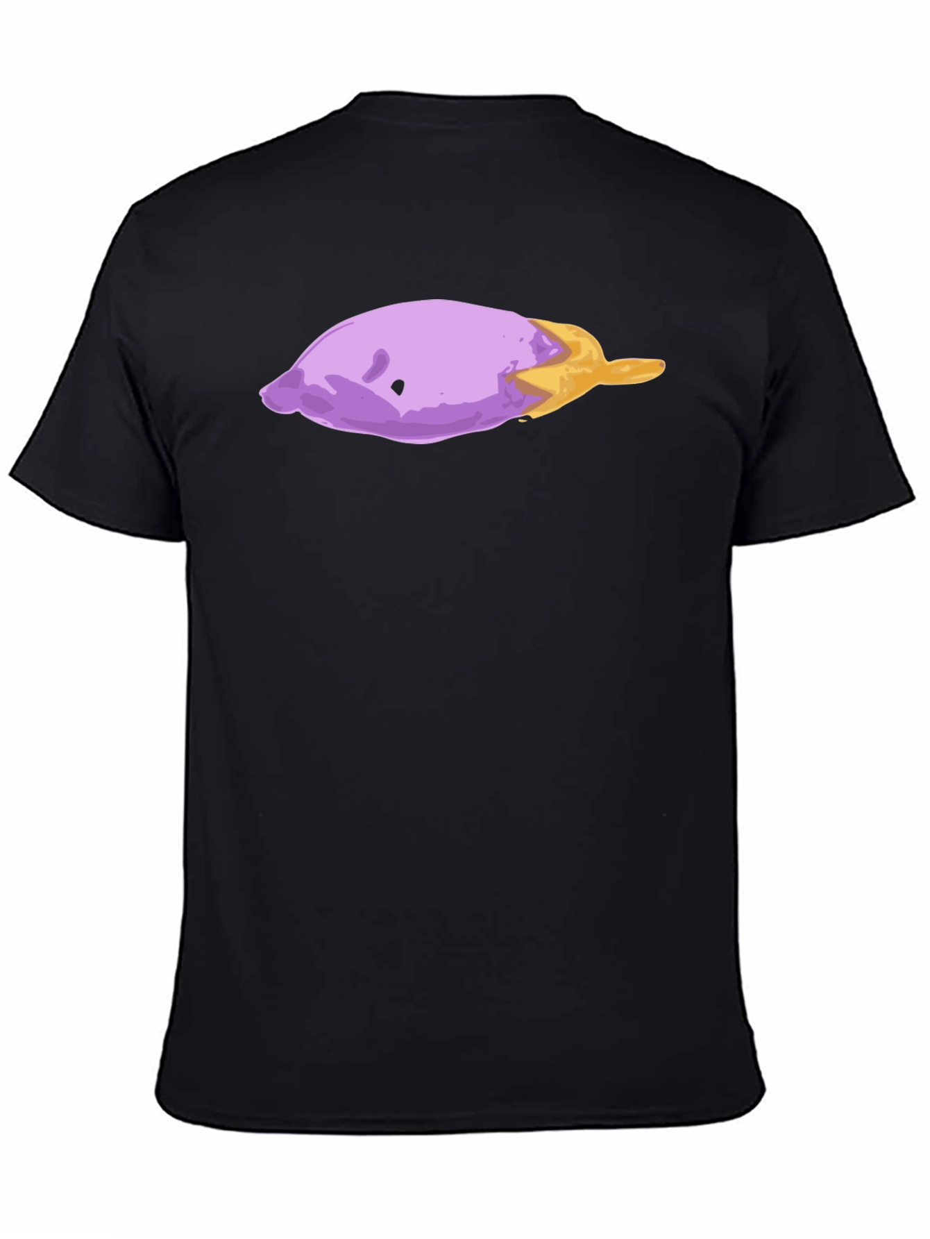 Eggplant Art Graphic T-Shirt - Casual Black Tee - 4