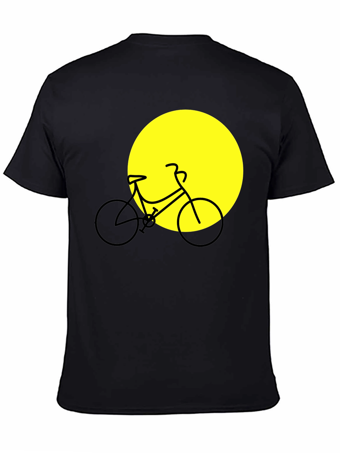 Black Bike Silhouette Graphic Tee - Black Cotton Blend view 4