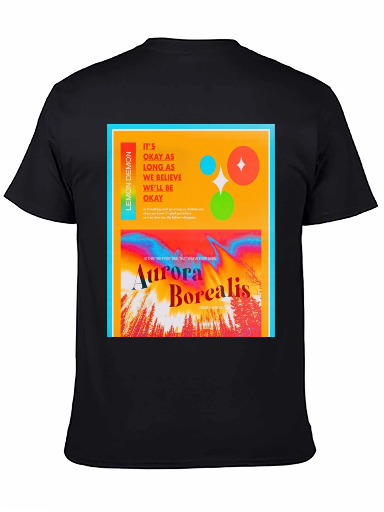 Black Lemon Demon Aurora Borealis Graphic Tee view 4