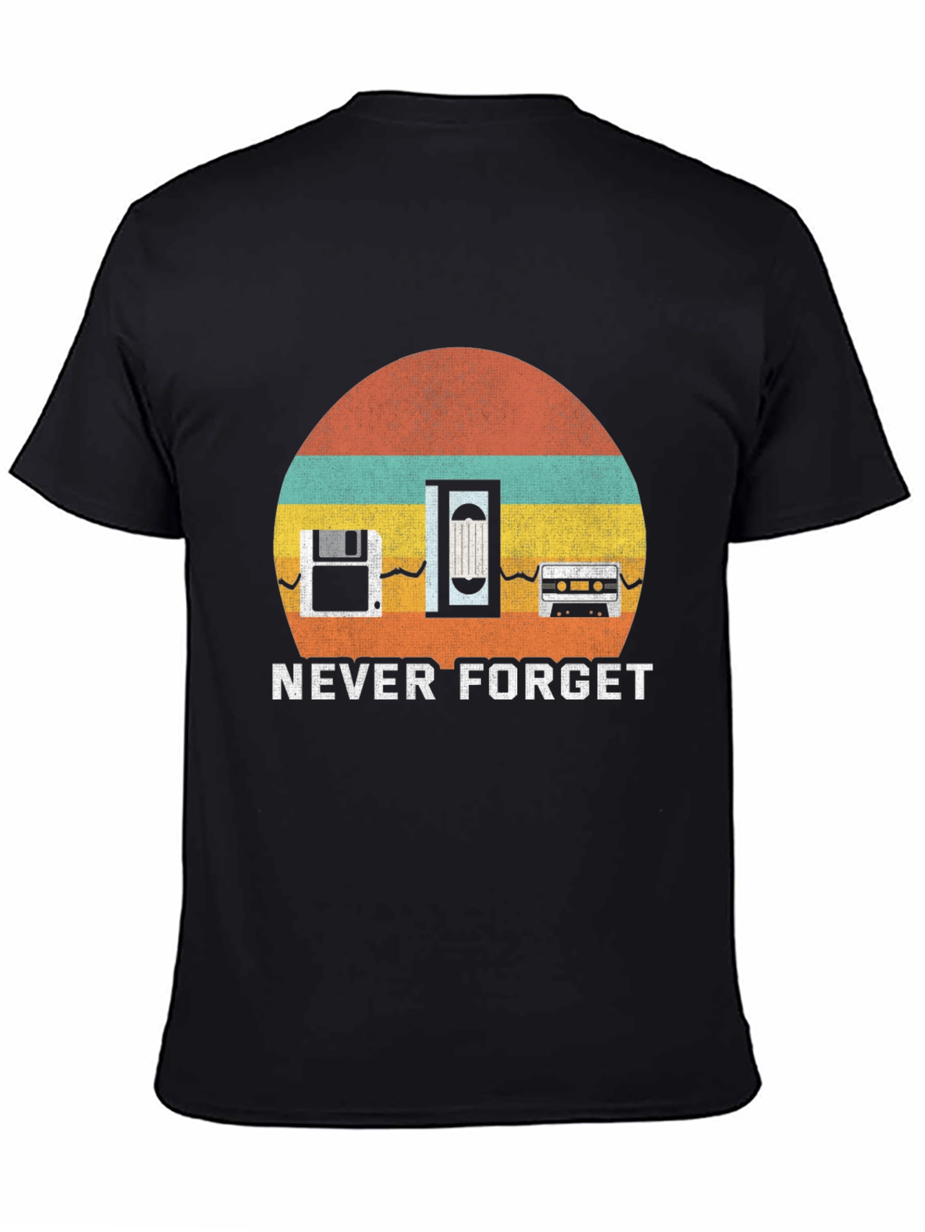Black Retro 'Never Forget' Tech T-Shirt view 4