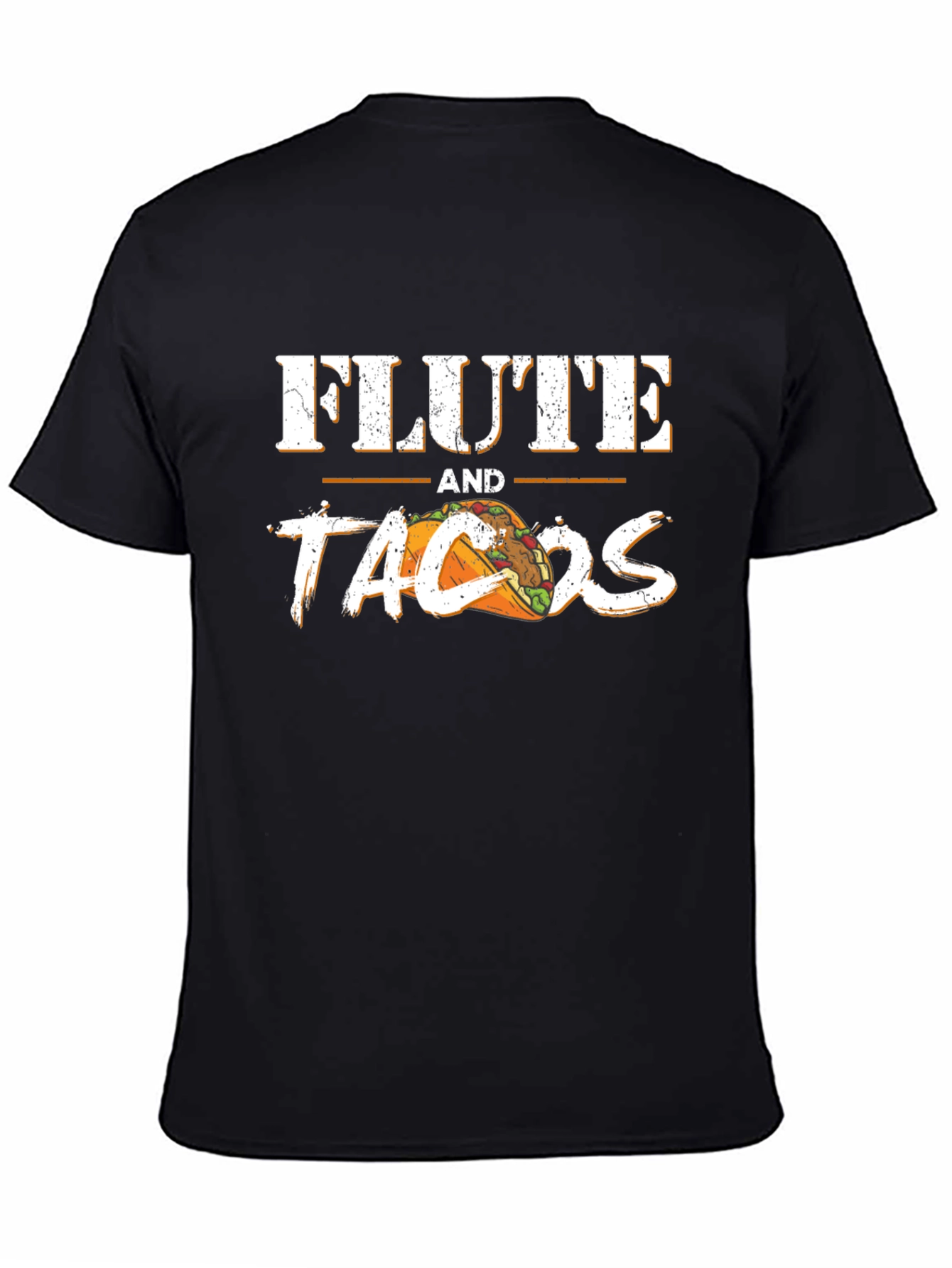 Black Flute and Tacos Black Graphic Tee view 4