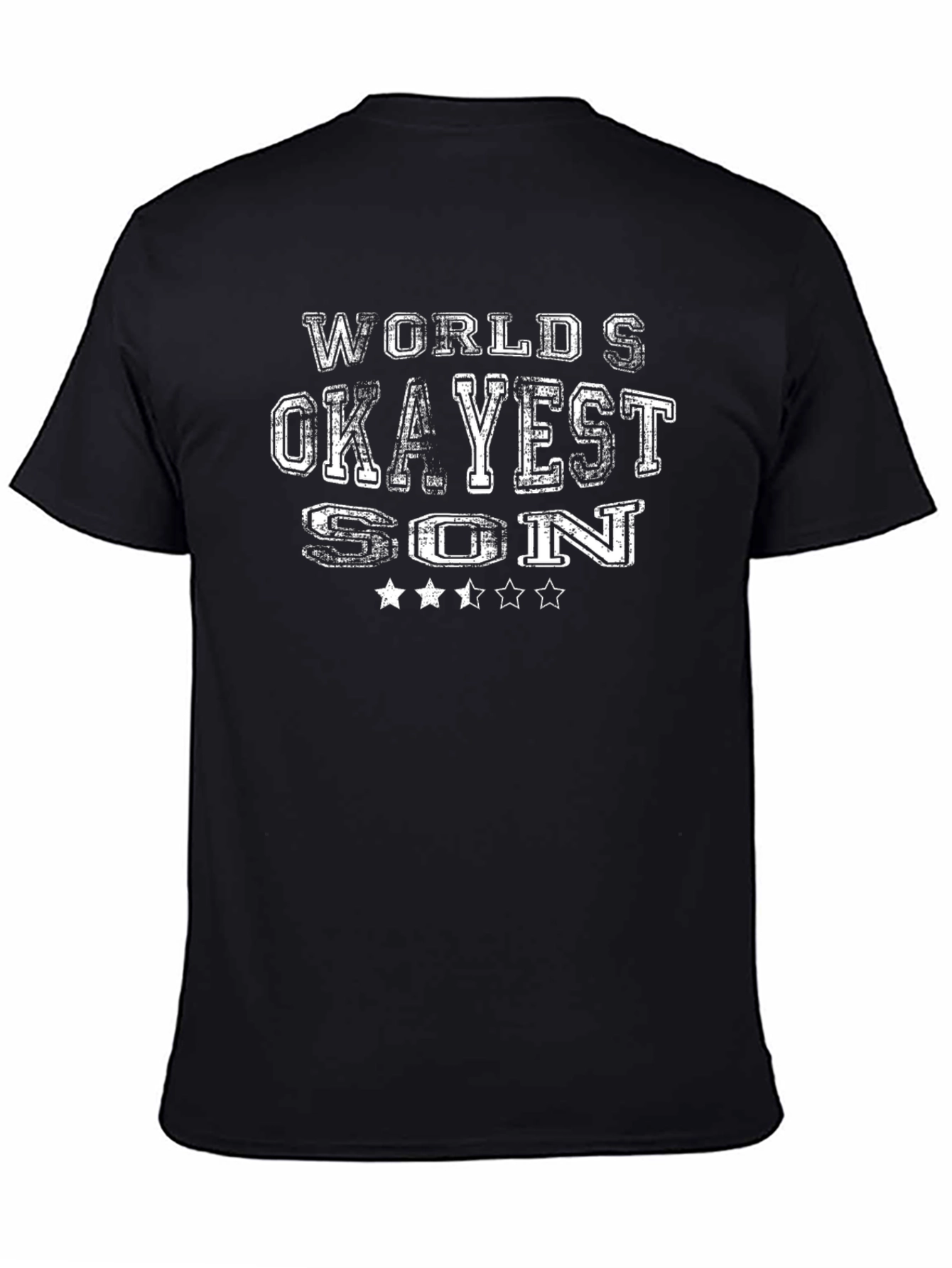 Black World's Okayest Son T-Shirt view 4