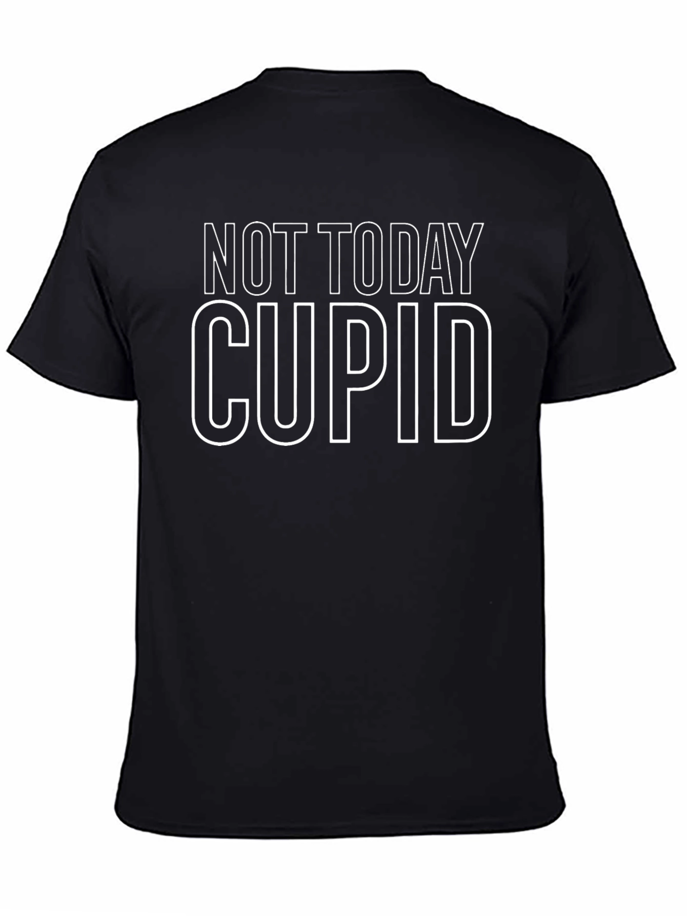 Black Not Today Cupid Graphic Tee - Black Casual T-Shirt view 4